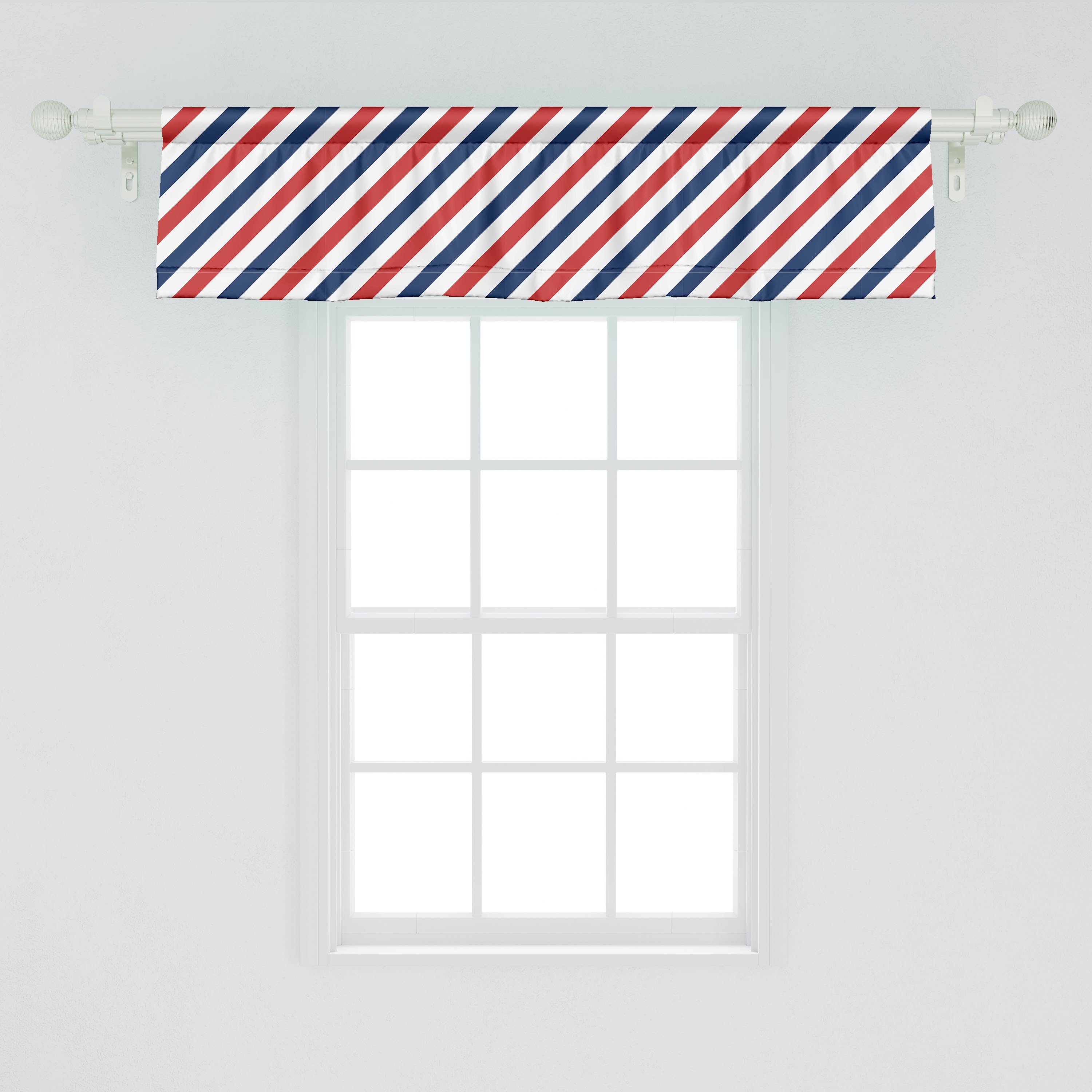 Vorhang Retro Diagonal Stangentasche, mit für Microfaser, Abakuhaus, Harbor-Streifen Schlafzimmer Dekor Scheibengardine Volant Küche