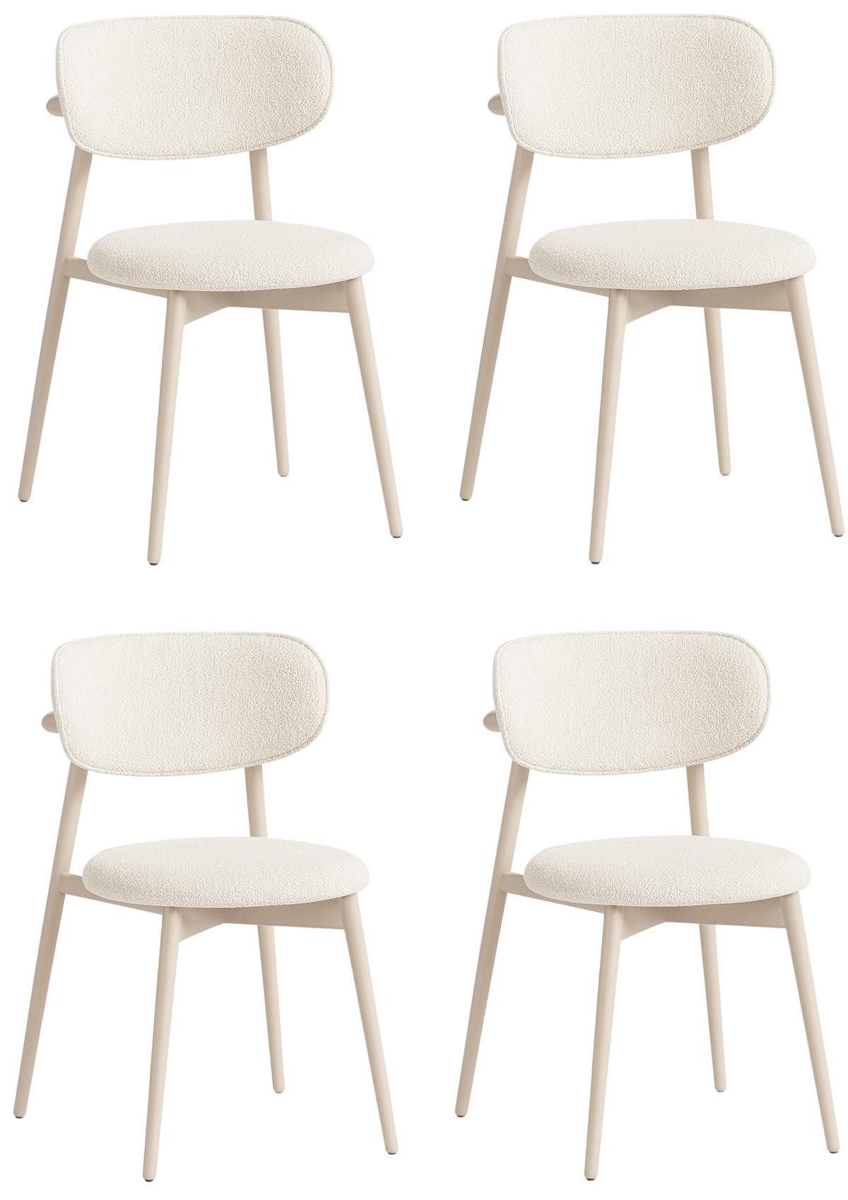 JVmoebel Esszimmerstuhl Stilvolle weiße Textilstühle von mit Holzgestell ohne Armlehnen Sofort (4er Set, 4 St), Made in Europa