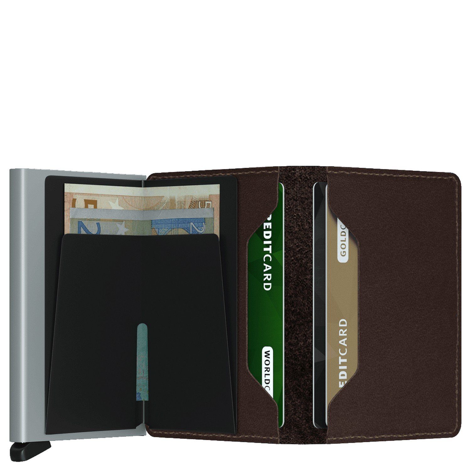 Slimwallet SECRID RFID Geldbörse (1-tlg) brown dark cm 6.8 Geldbörse Original -