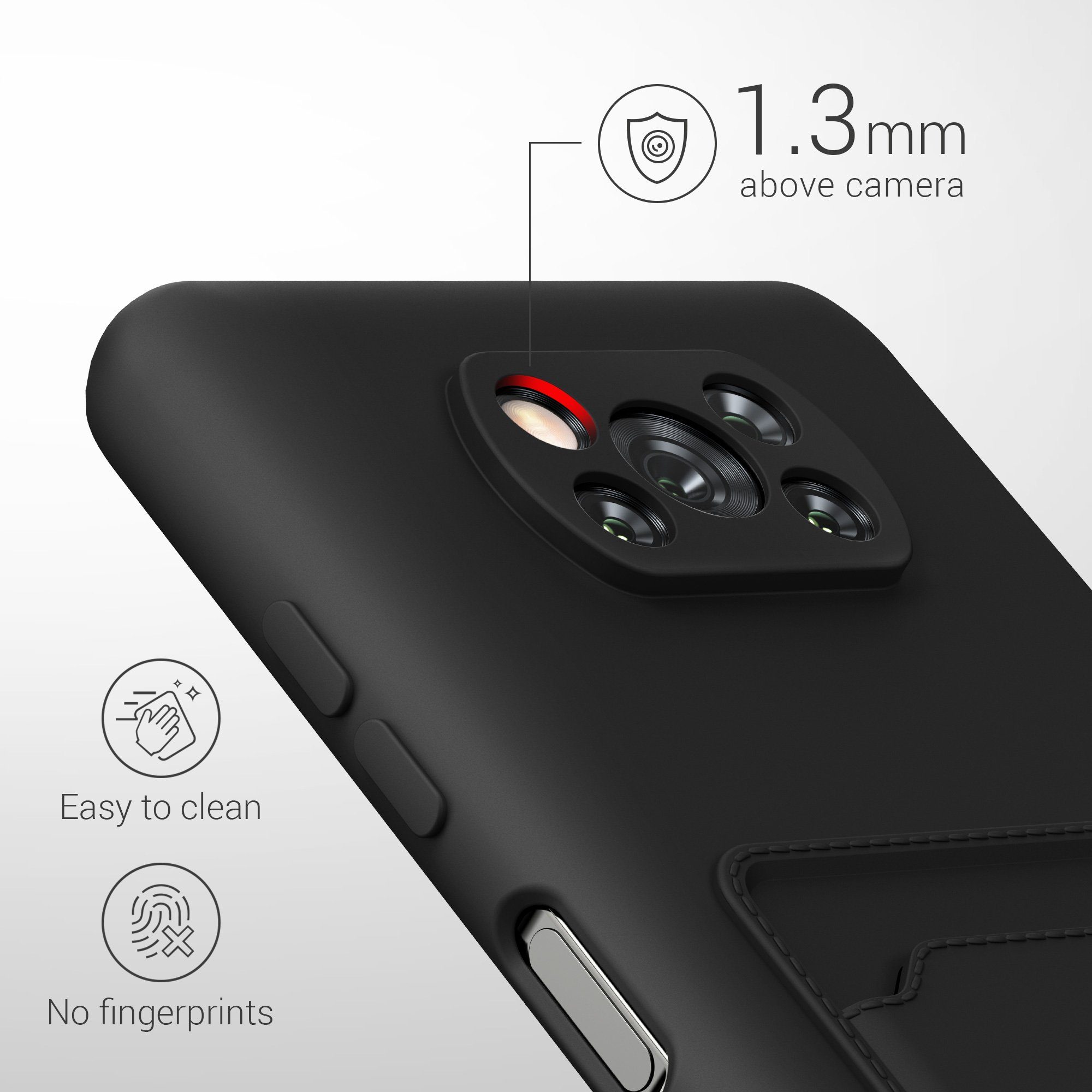 kwmobile Handyhülle Hülle für Xiaomi Poco X3 NFC / Poco X3 Pro, Handyhülle mit Fach für Karten - Handy Cover Case