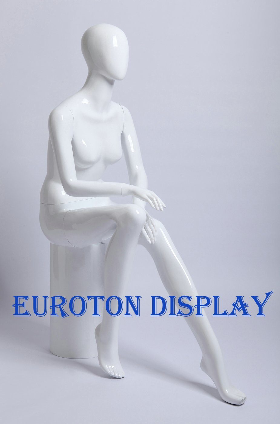 Eurotondisplay Schneiderpuppe Schaufensterpuppe sitzend weiß Egghead oder glänzend Mann Frau schwarz