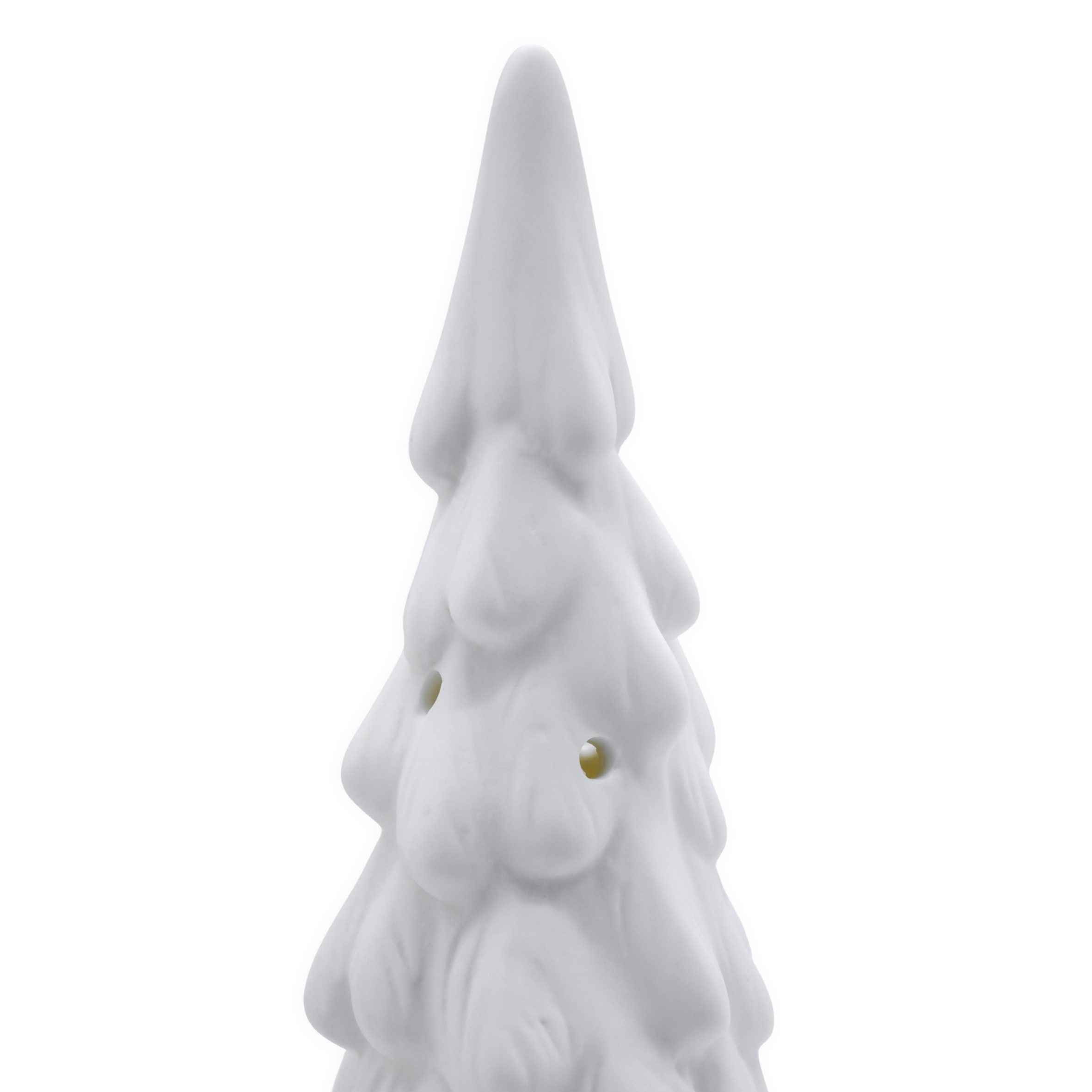 Spetebo Weihnachtsfigur LED Porzellan Tannenbaum Tisch Leuchte (26 cm, 1 St., matt weiß), Elegante Dekobeleuchtung für die Weihnachtszeit