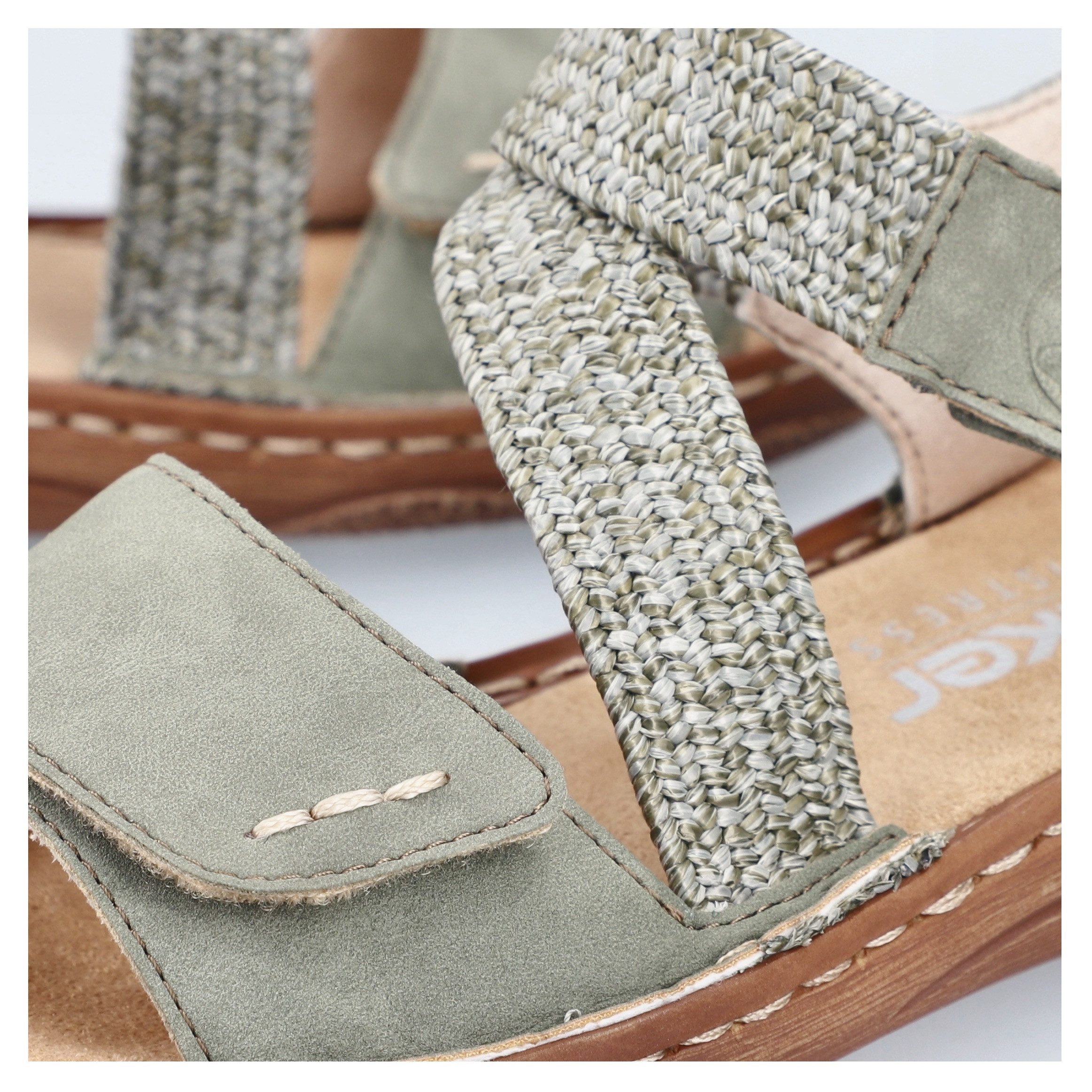 Rieker Sandale Sommerschuh, Riemchensandale, Sandalette mit Klettverschlüsse
