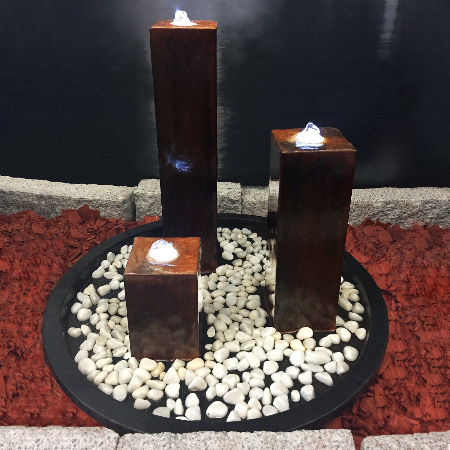 Köhko Gartenbrunnen KÖHKO® aus Cortenstahl mit LED-Beleuchtung „Brasilien“ Gartenbrunnen