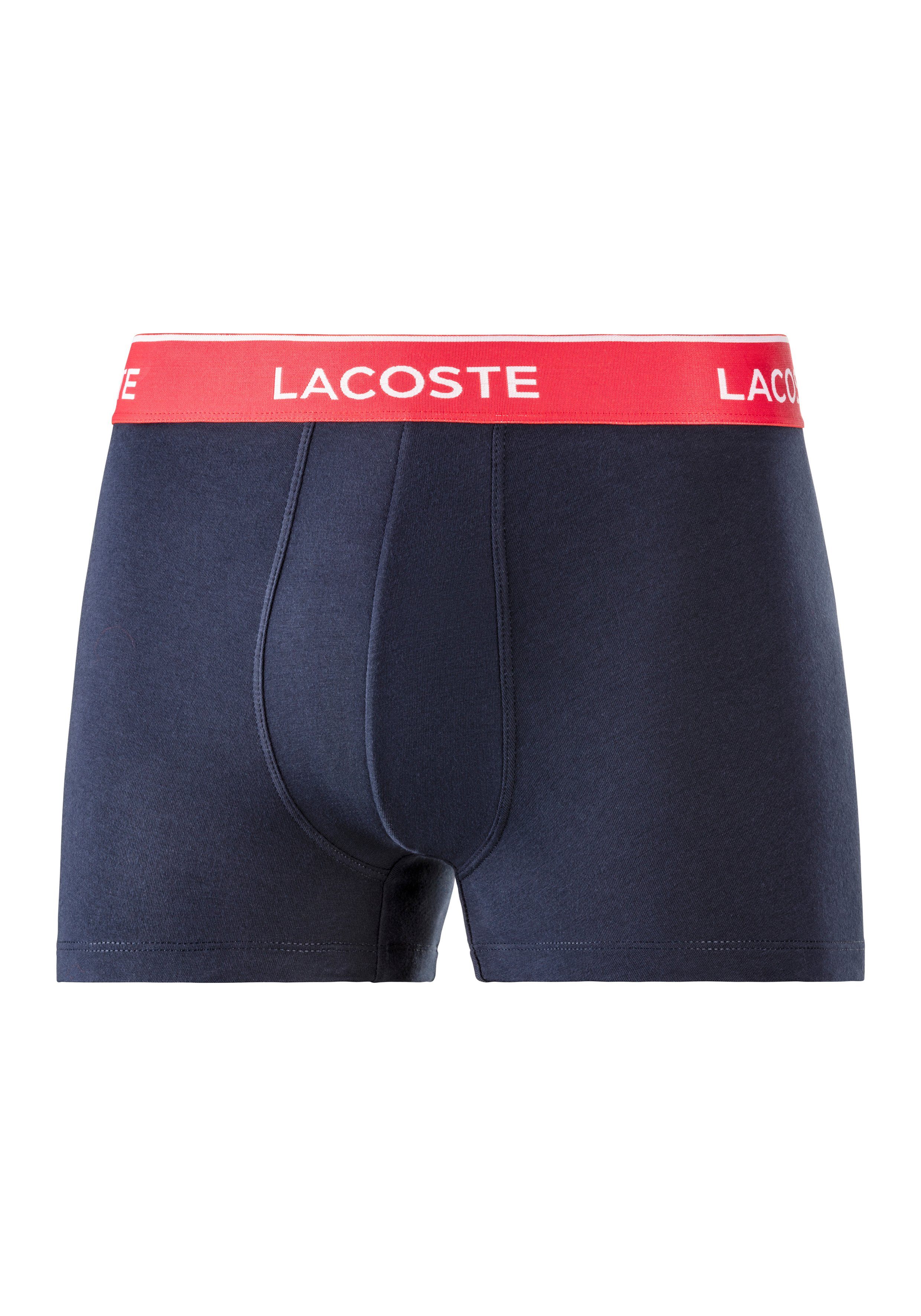 Lacoste Boxershorts Passform Komfortable Lacoste navy-grün, eng Atmungsaktives navy Herren 3-St., Boxershorts navy-rot, Material, 3er-Pack) Premium (Packung