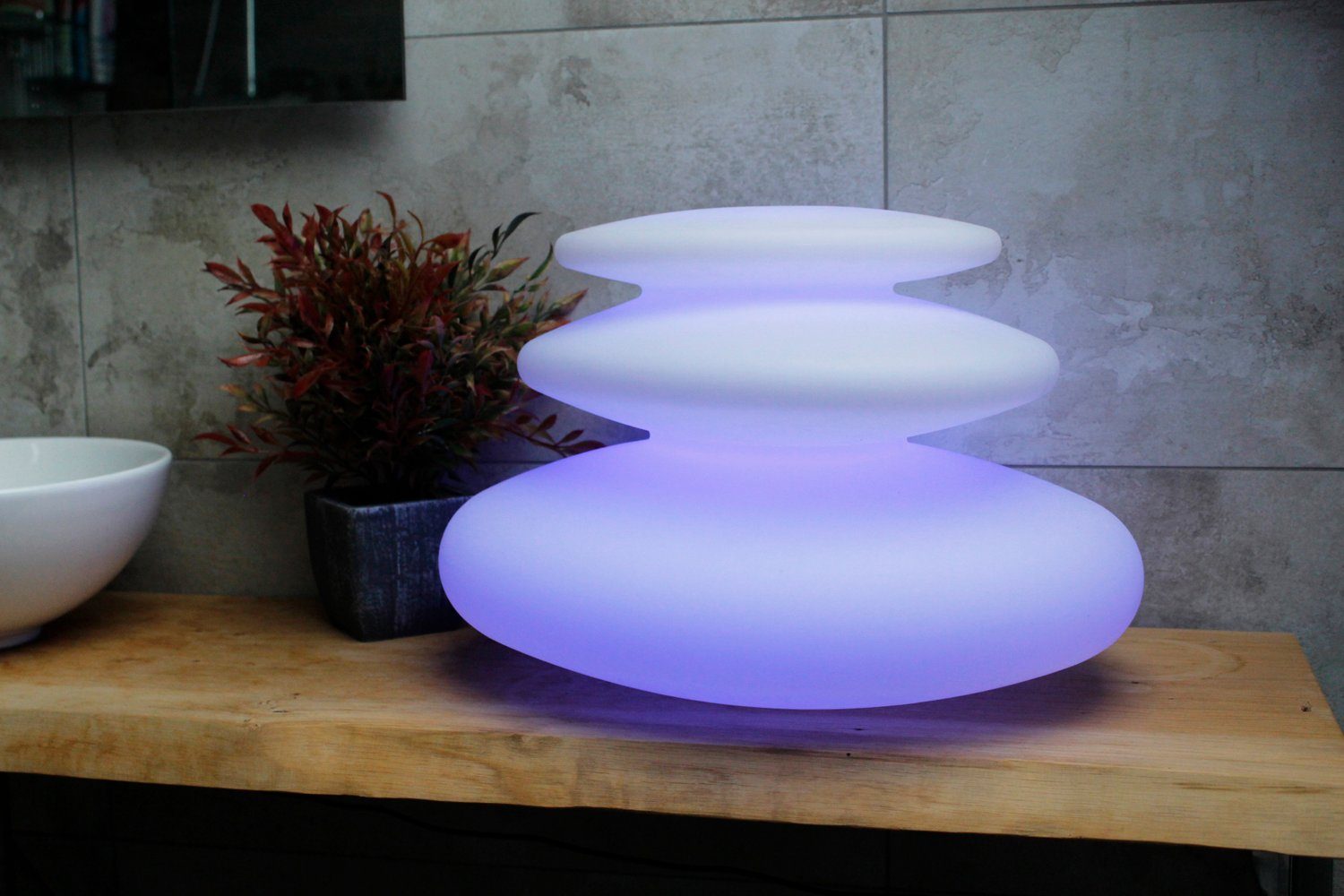 Arnusa Kugelleuchte Flatstones mobile Lampe Dekolampe Tischlampe, Dimmfunkt günstig online kaufen