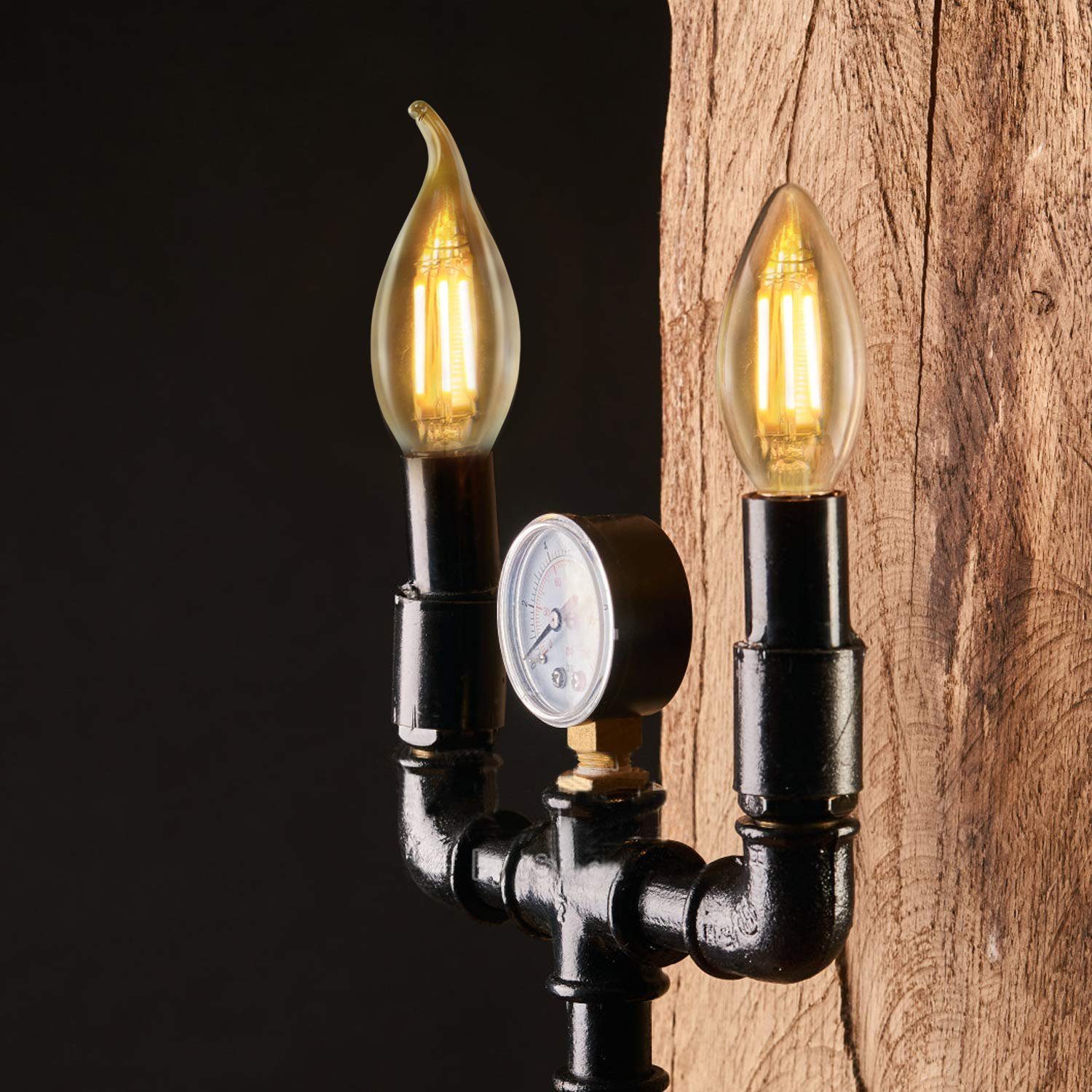 Nettlife LED-Leuchtmittel 6 Stück E14 2700K kerze Birne 4W Filament Retro Edison Glühlampe, E14, 6 St., Warmweiß – Bild 4 von 5