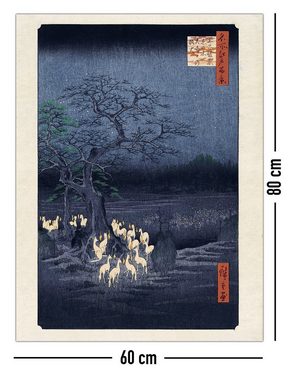 Close Up Kunstdruck Hiroshige Kunstdruck Fox Fires on New Year's Eve at 60 x 80