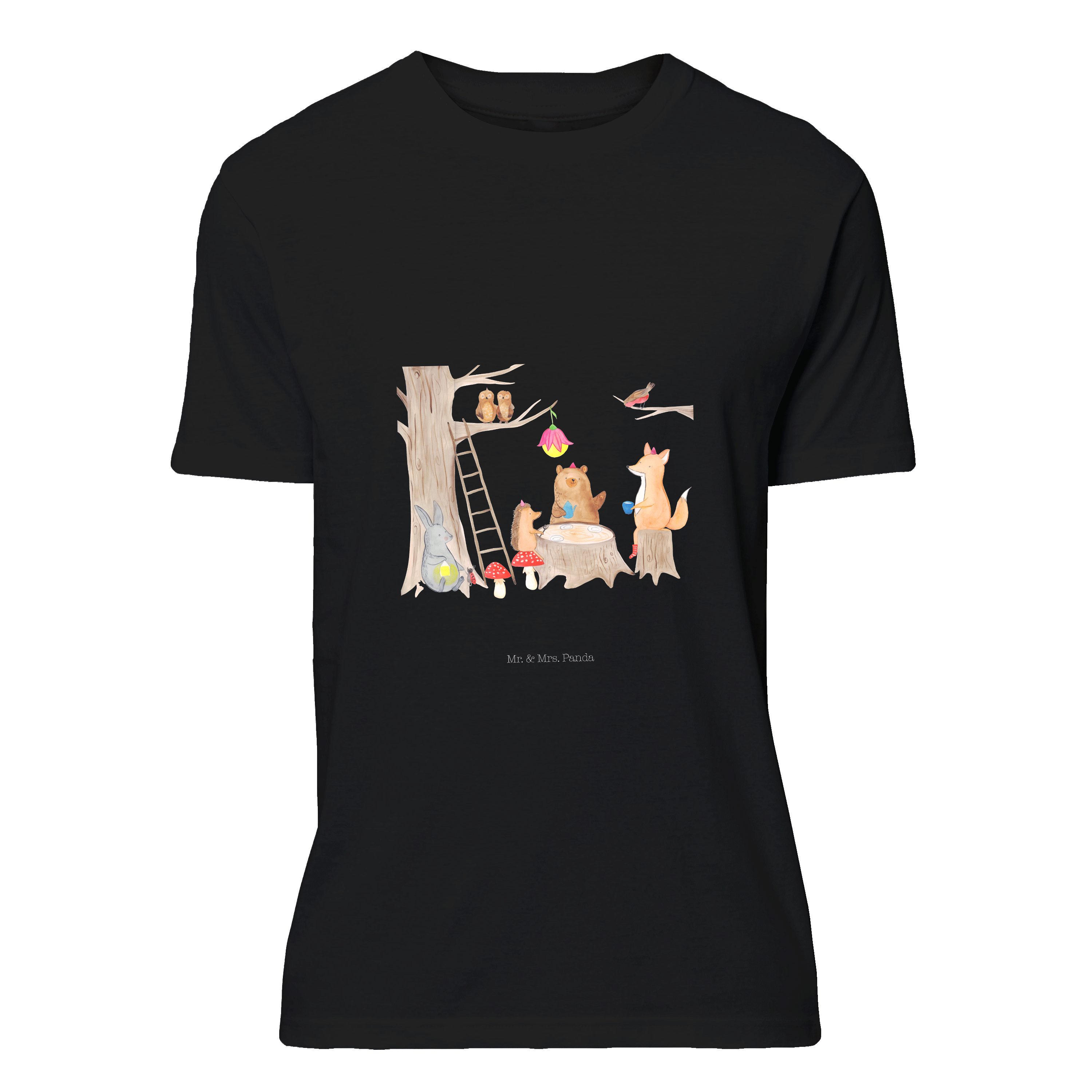T-Shirt Waldtiere Picknick - Schwarz - T-Shirt, Shirt