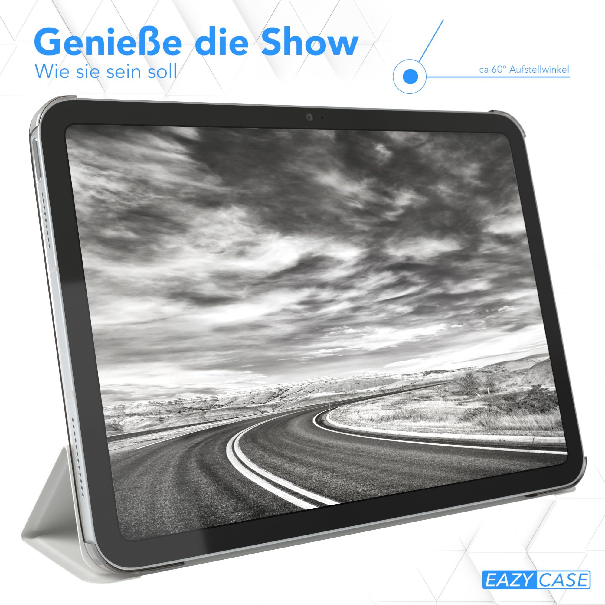 EAZY CASE Tablet-Hülle Smartcase für Apple iPad 2025 (11. Gen) 11 Zoll, Tablet Case Bookcover Smart Flipcase Schutztasche magnetisch Hellgrau – Bild 4 von 5