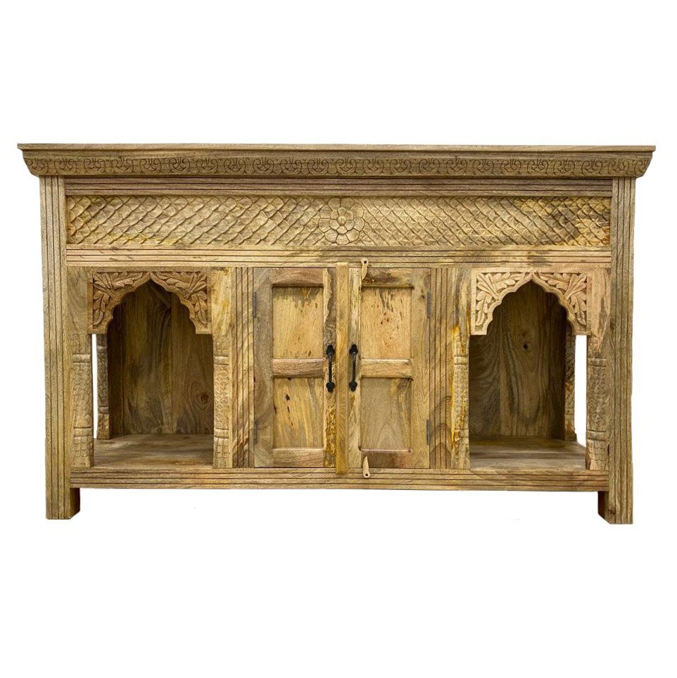 Priya Unterschrank Holz cm Konsolentisch Indien Sideboard Galerie 165 Handarbeit Oriental Natur