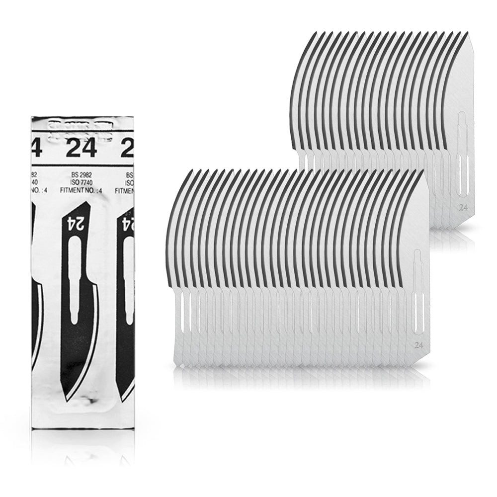 May Ремесленный ножklinge 50 Stück Skalpellklingen Figur 24 aus Karbonstahl für Skalpell-Halter