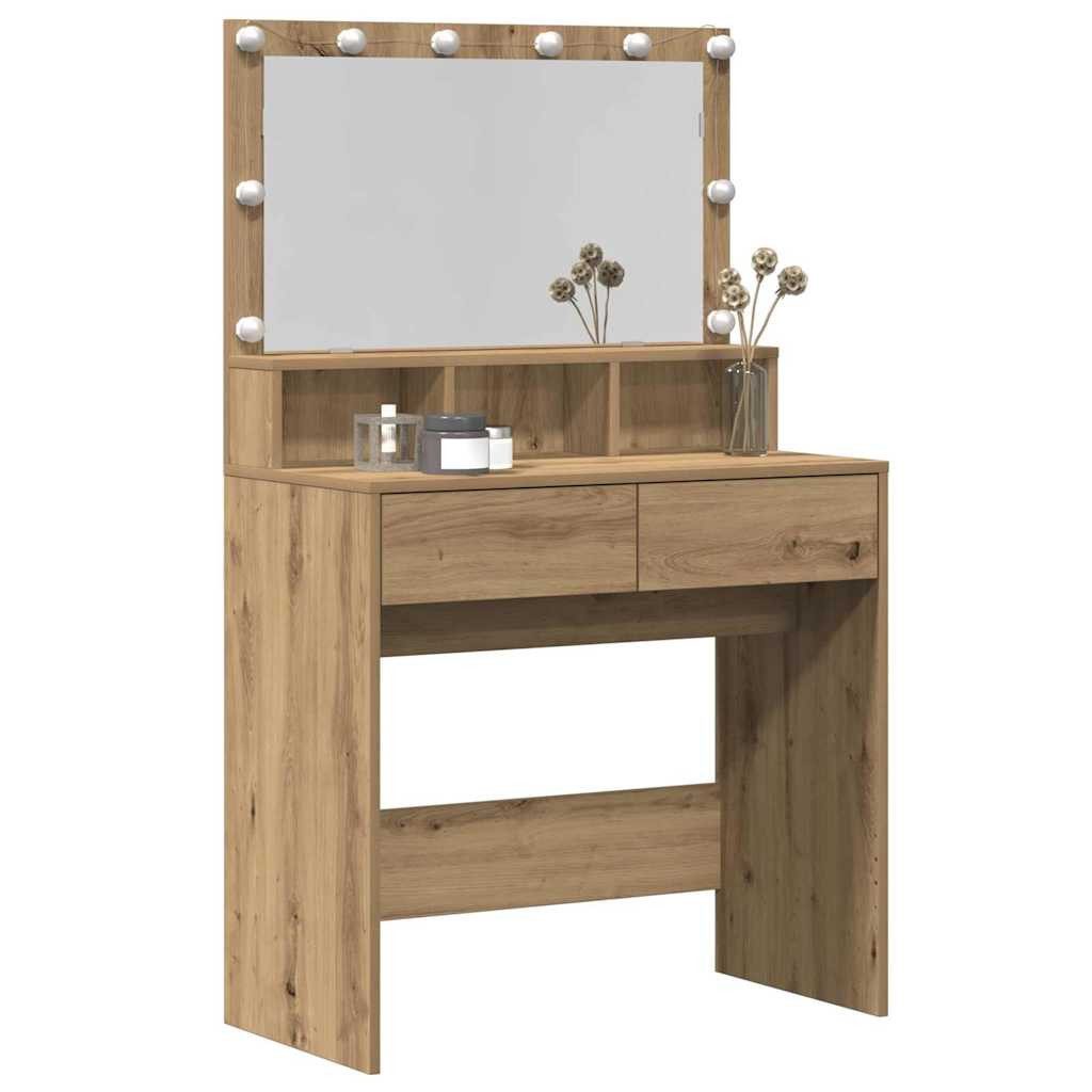 vidaXL Schminktisch Schminktisch Artisan-Eiche 80 x 41 x 134,5 cm Holzwerkstoff (1-St)