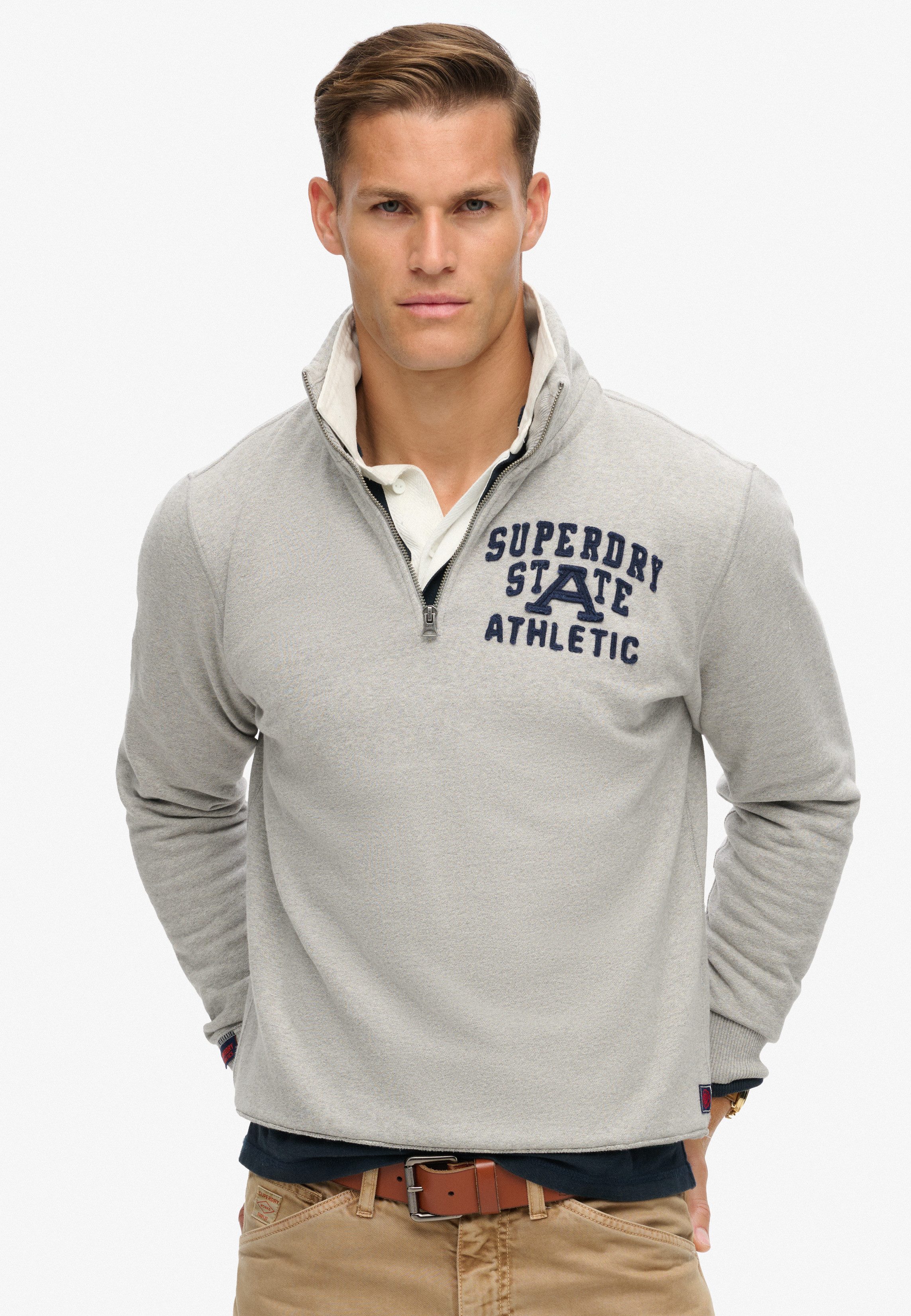 Superdry Sweatshirt VINTAGE ATHLETIC ZIP HENLEY günstig online kaufen