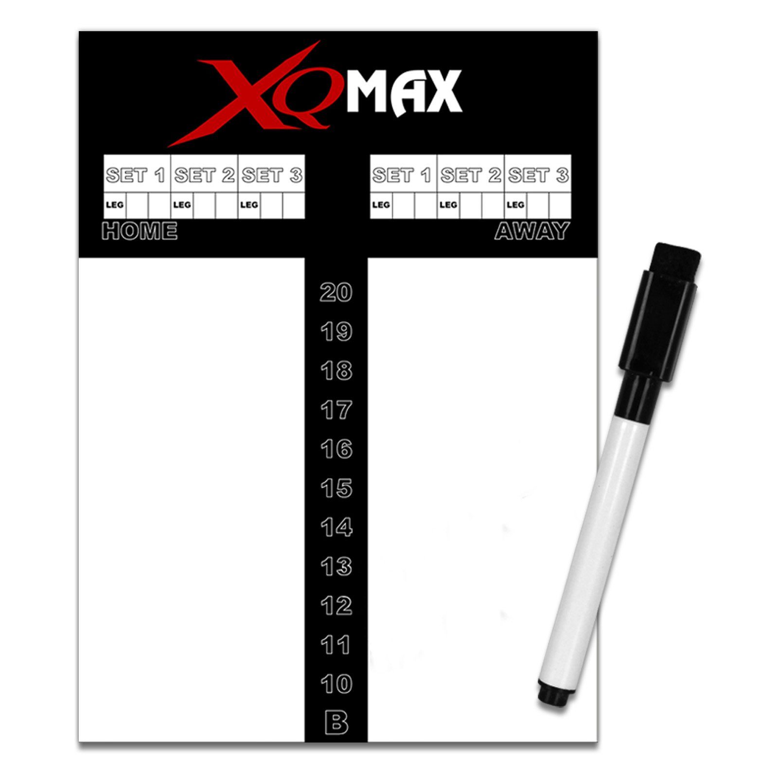 Pfeile Ring Starter-Set Dart (Komplettset, XQMAX schwarz, Surround mit Marker Dartset), 6 inkl. Profi Dartscheibe Spielstandtafel