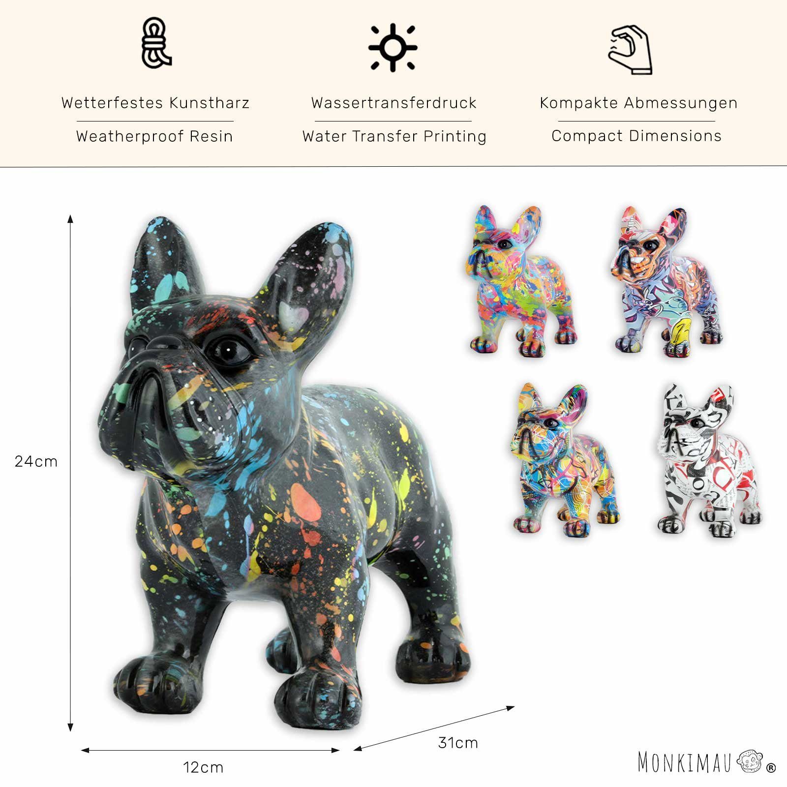 Monkimau Tierfigur Dekoration Wohnzimmer - Figur Figuren Französische Tier Bulldogge (Packung) Deko