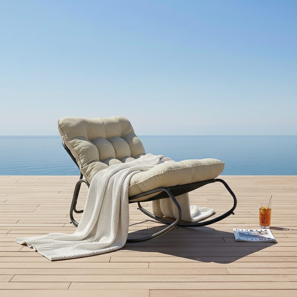 CASA DOMA Gartenlounge-Sessel Paola, Schaukelstuhl, Schaukelsessel für Balkon, Garten, Terrasse (Outdoor-Sessel, inkl. Auflage), Schaukelfunktion, 10cm dicke Polster, Textilgewebe, Stahlgestell
