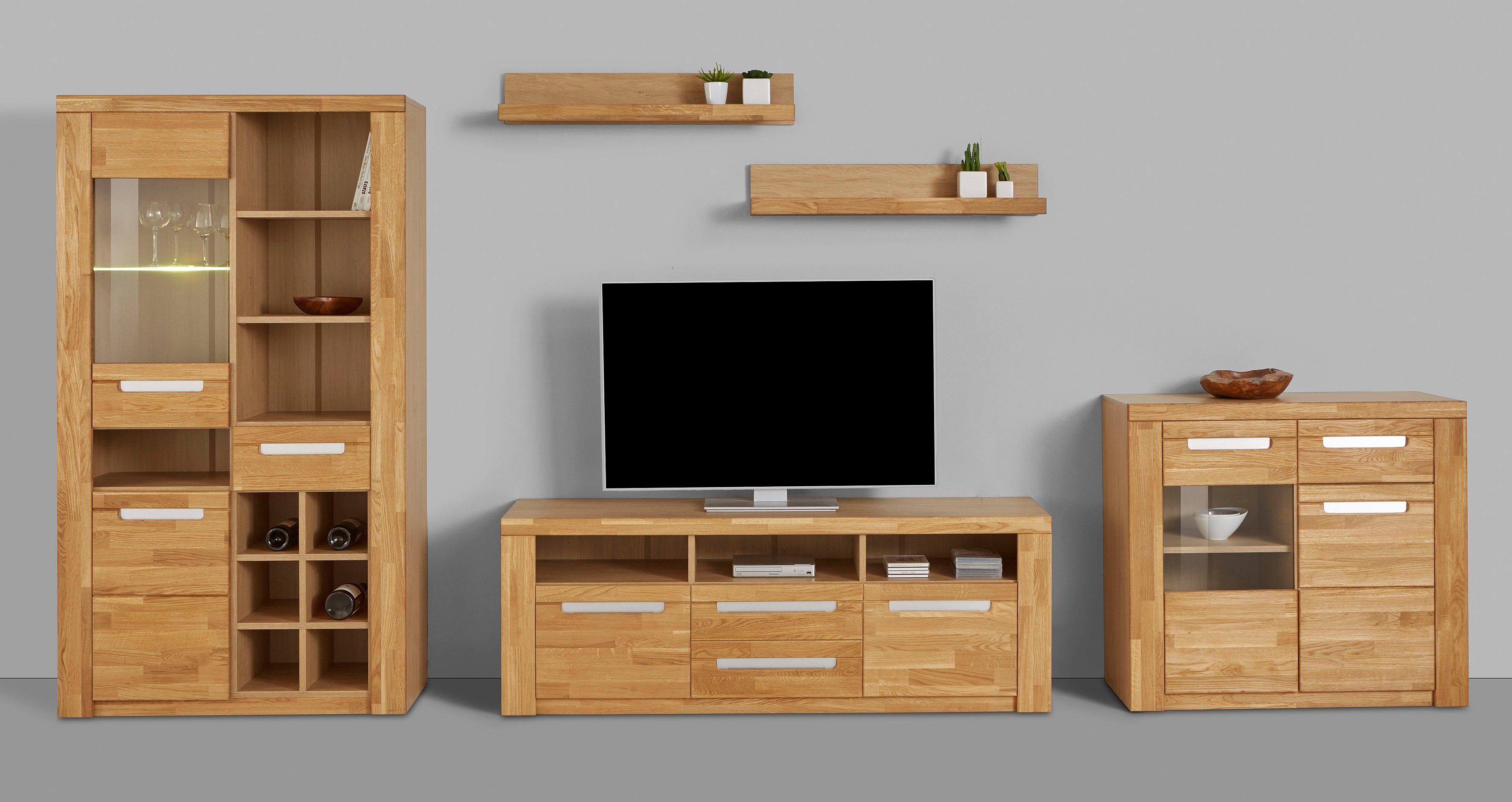 OTTO home Wohnwand Kolding, (Set, 5-St), teilmassives Holz