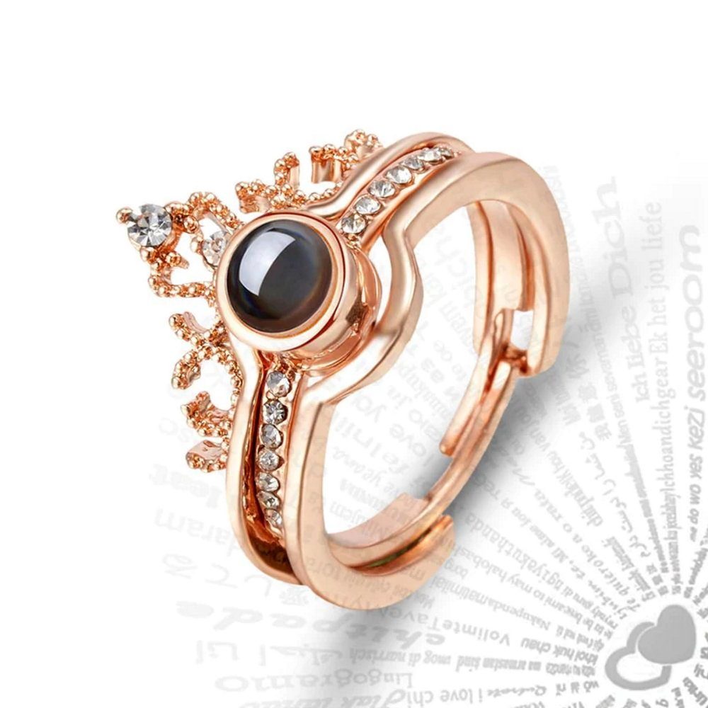 MAVURA Partnerring 100 Sprachen "Ich Hochzeitsgeschenk Valentinstagsgeschenk Liebes liebe Ring Projektionsring dich" Partnerring gold Fingerring Liebesring