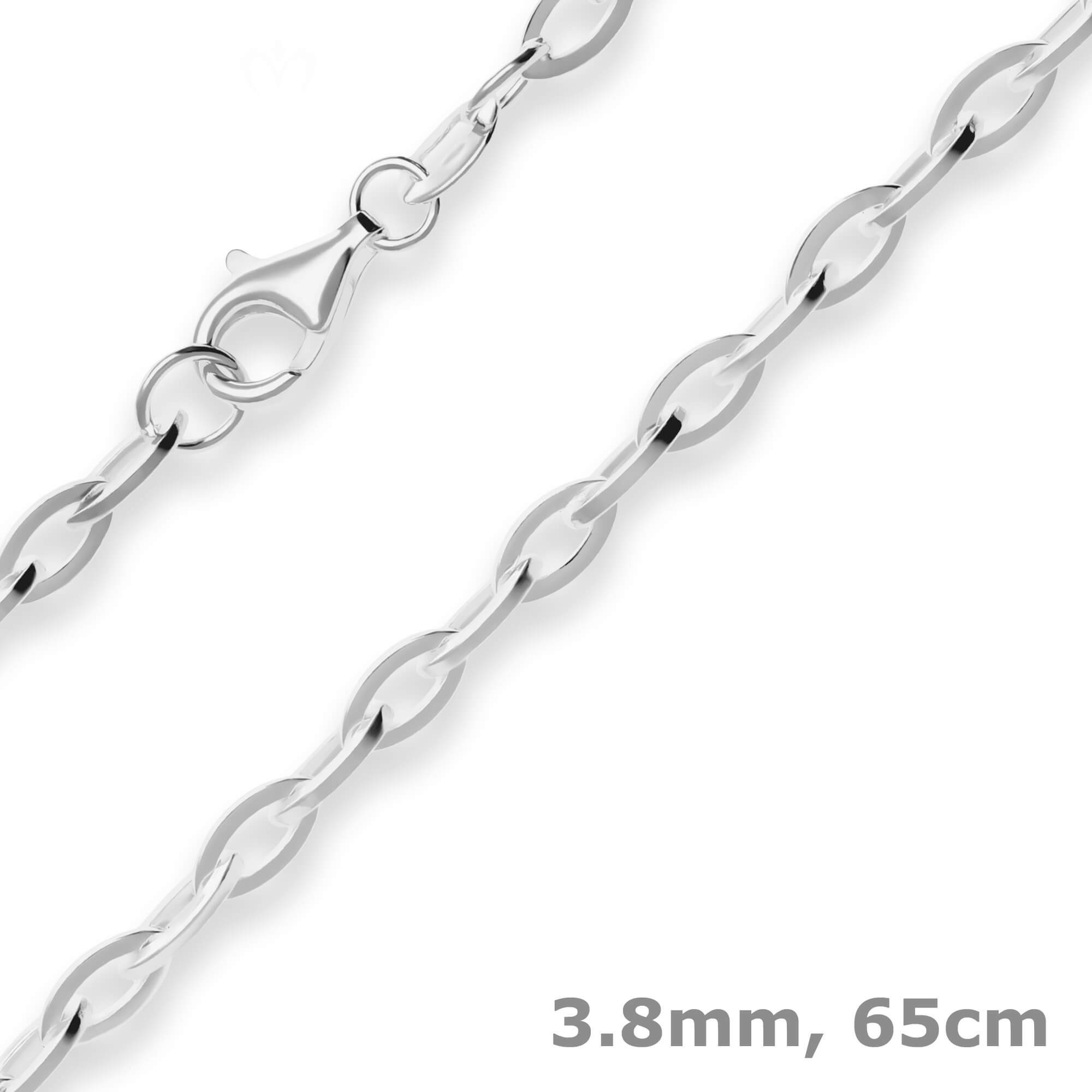 Silberkette 3,8mm Ankerkette weit aus 925 Silber 65cm
