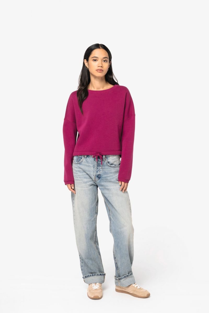 Native Spirit Sweatshirt Umweltfreundliches cropped Oversize Damen Sweatshirt mit Run