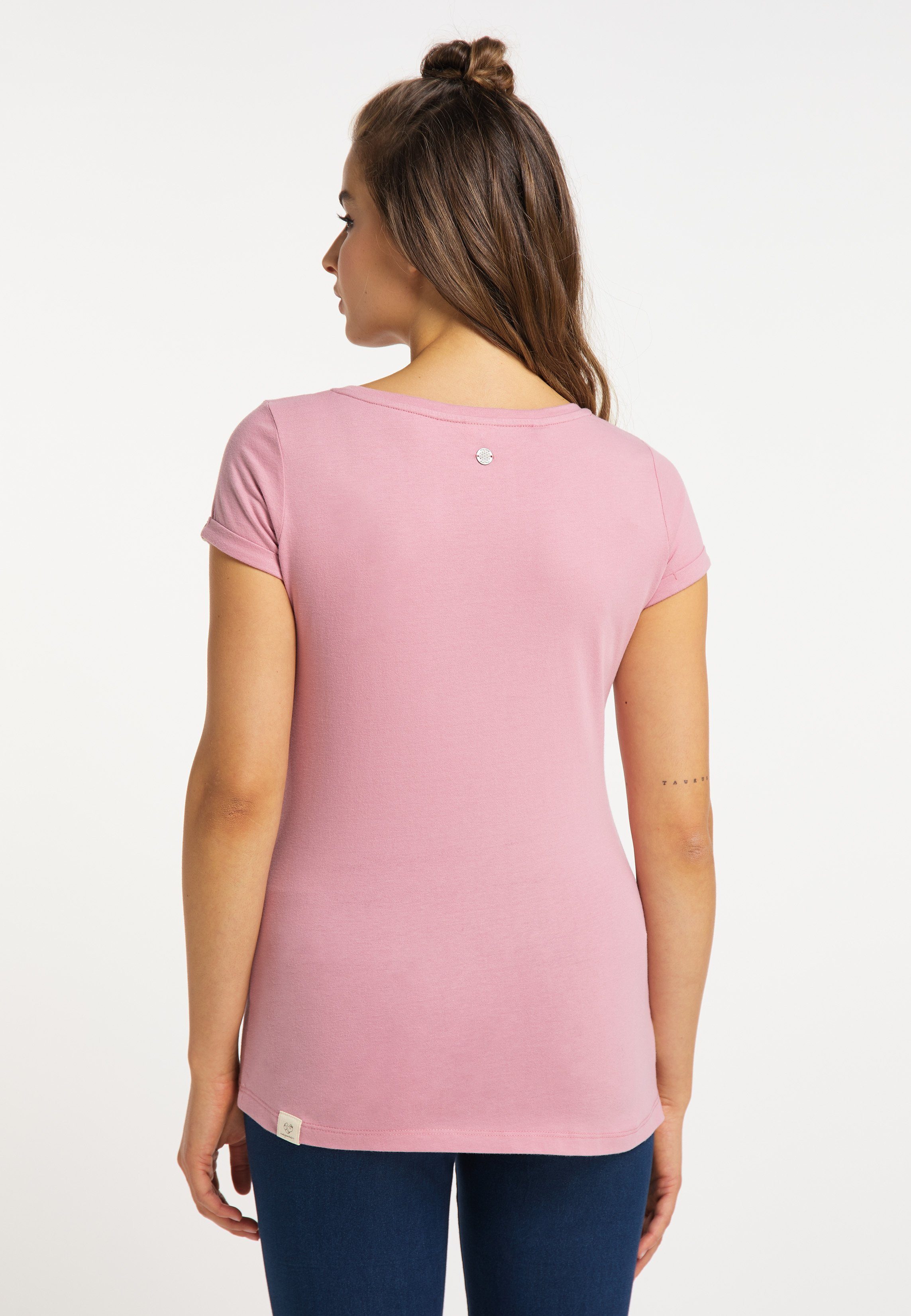 Ragwear T-Shirt FLORAH PRINT Mode ANTIQUE Vegane Nachhaltige & ORGANIC ROSE