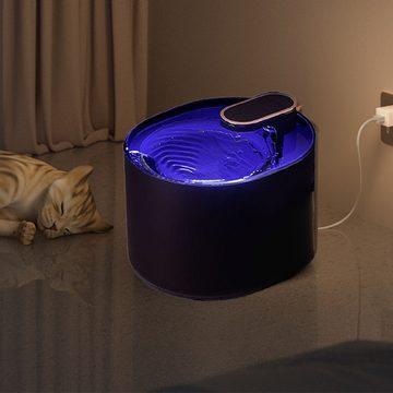 Kpaloft Trinkbrunnen 3 L, Hund LED Trinkautomat, Katzen Wasserspender 3 l, superleise, automatische Wassertrinkschalen