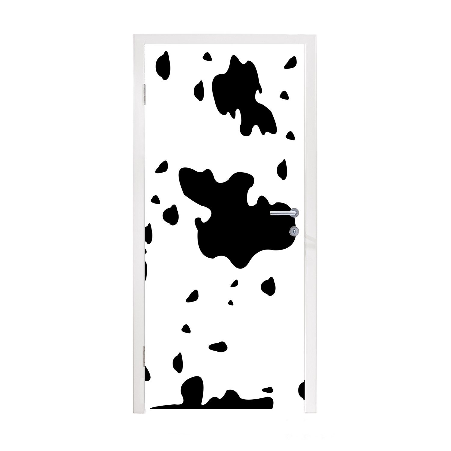 MuchoWow Türtapete Eine Illustration eines Kuh-Musters, Matt, bedruckt, (1 St), Fototapete für Tür, Türaufkleber, 75x205 cm
