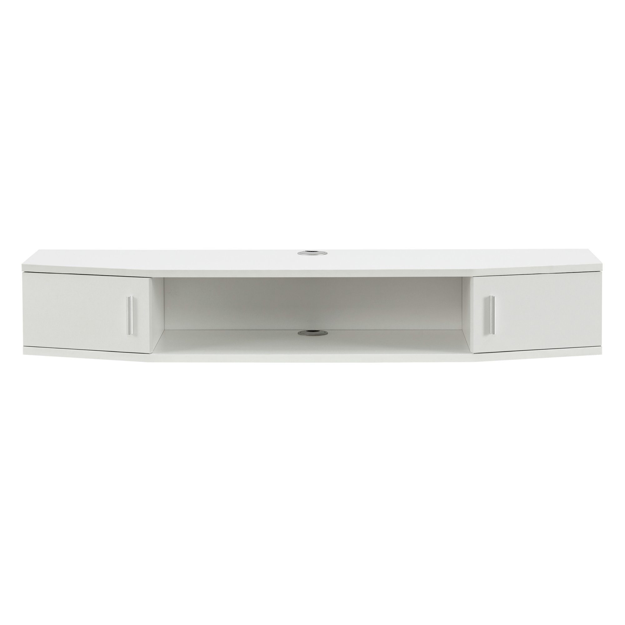 en.casa TV-Regal, »Tørring« mit 2 Türen 110x30x17,5 cm Weiß