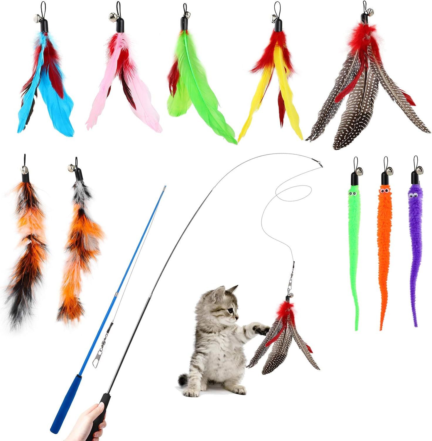 FELIXLEO Katzenangel Katzenspielzeug 12 Stück