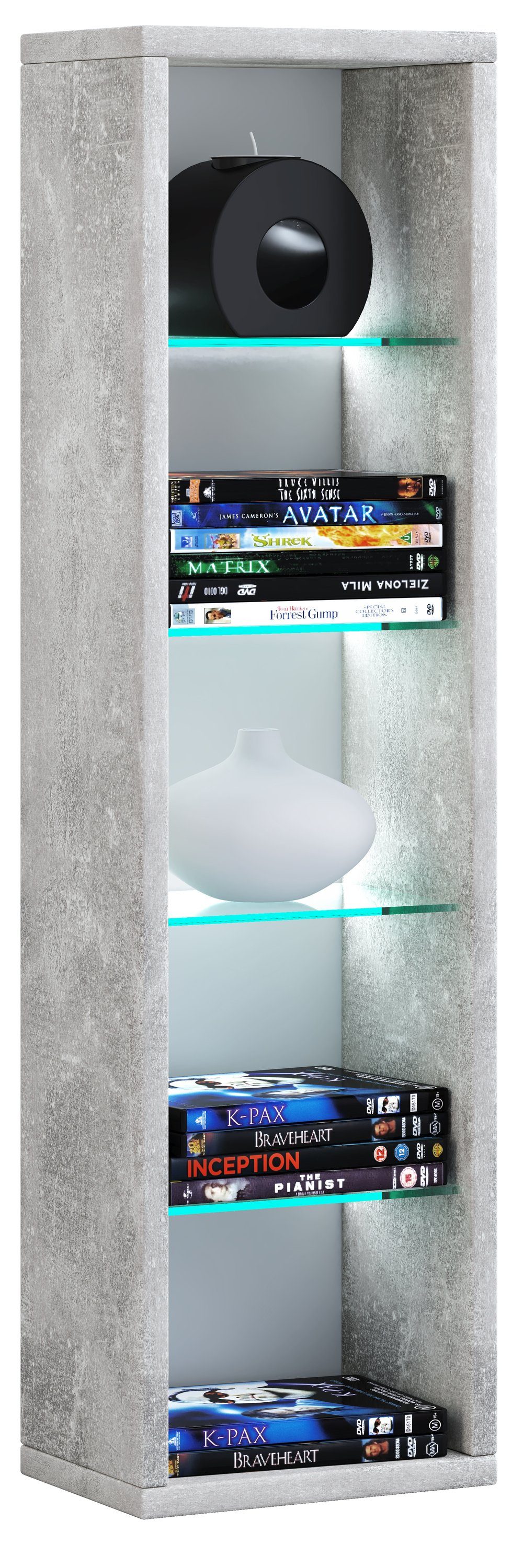 VCM Standregal Holz CD DVD Stand Aufbewahrung Deko Regal Rasato L