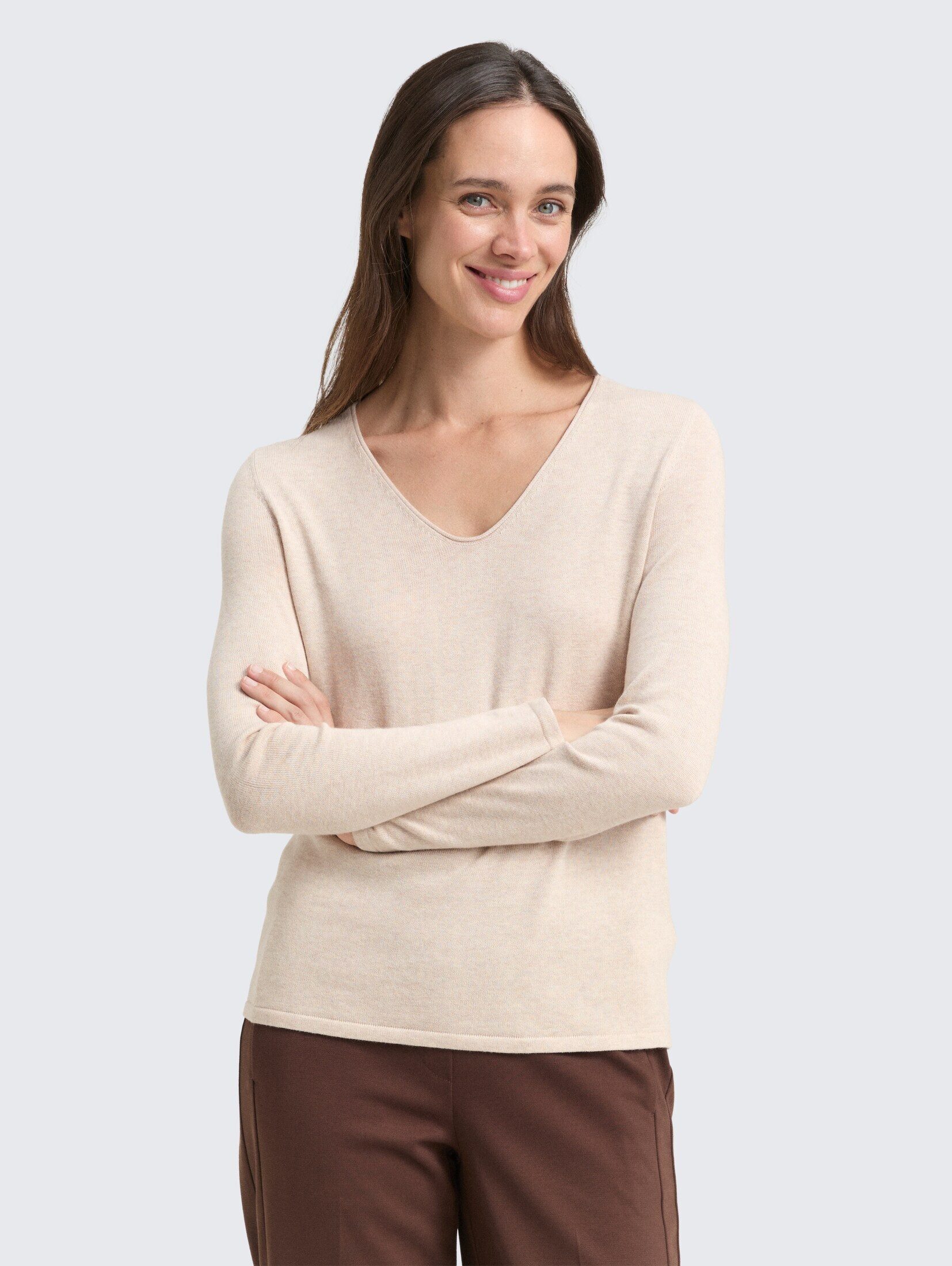 TOM TAILOR Strickpullover Strickpullover mit V-Ausschnitt günstig online kaufen