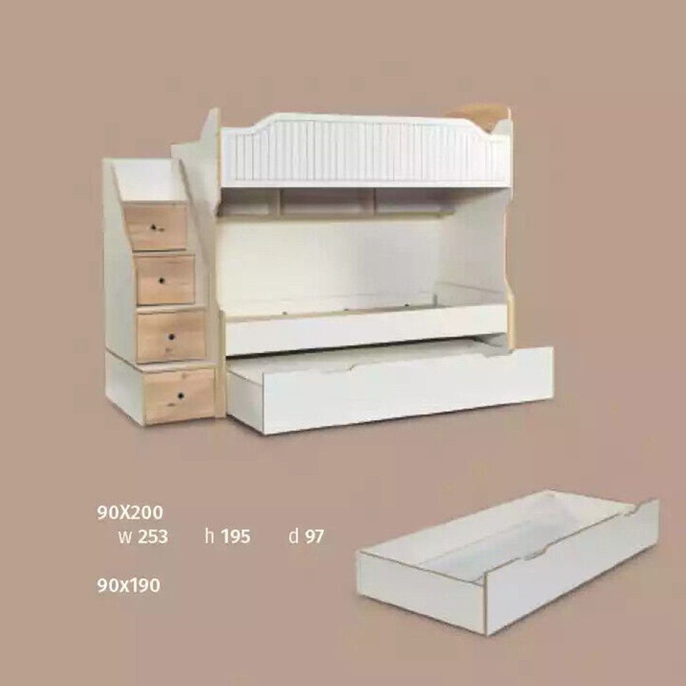 Hochbett Etagenbett Kinderzimmer Europe (Bett+Kleiderschrank+Tisch), in Kleiderschrank, Set JVmoebel Made Schreibtisch Schlafzimmer-Set
