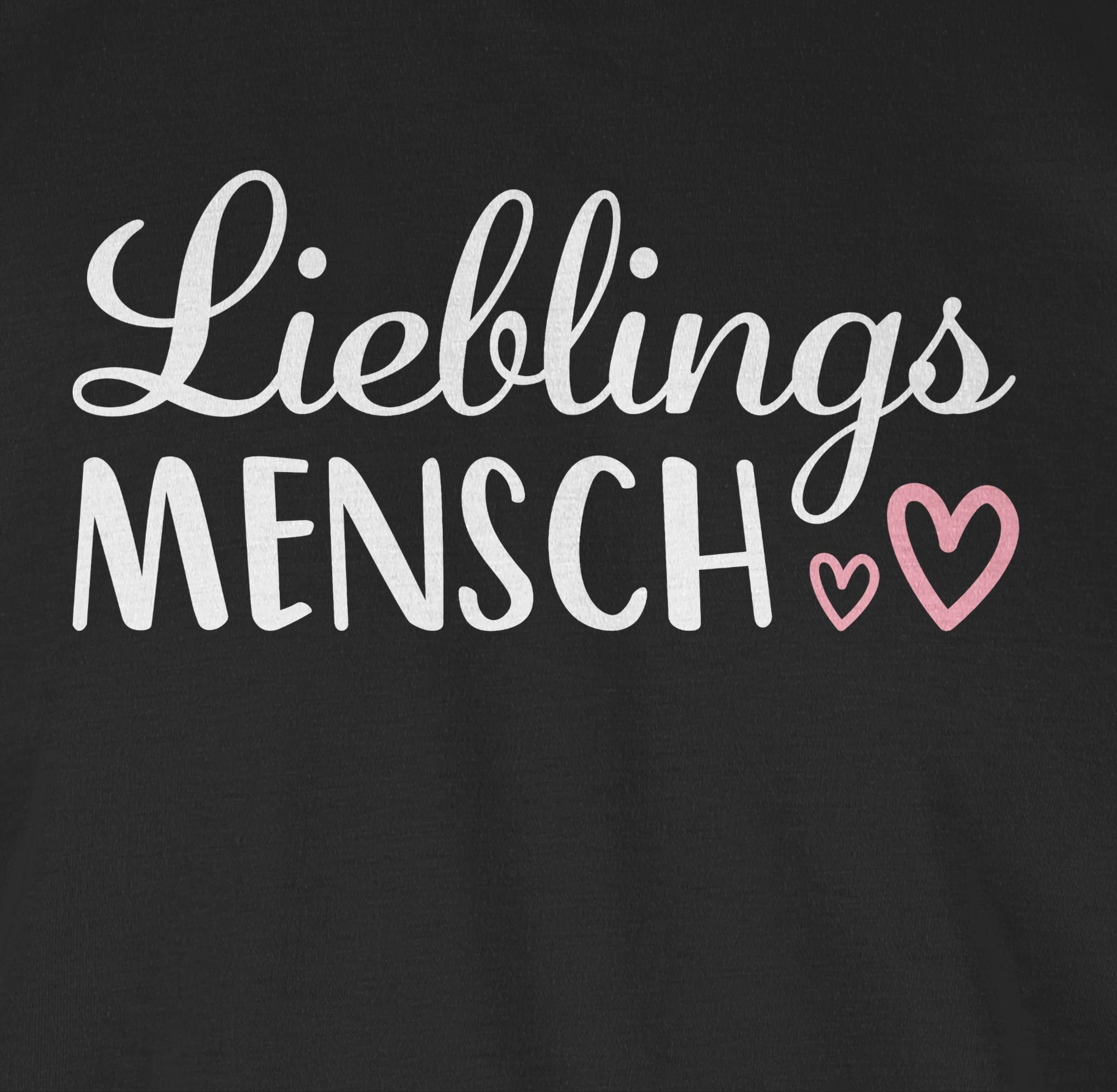 T-Shirt Valentinstag Schwarz Shirtracer 01 Lieblingsmensch Liebe Partner Schriftzug