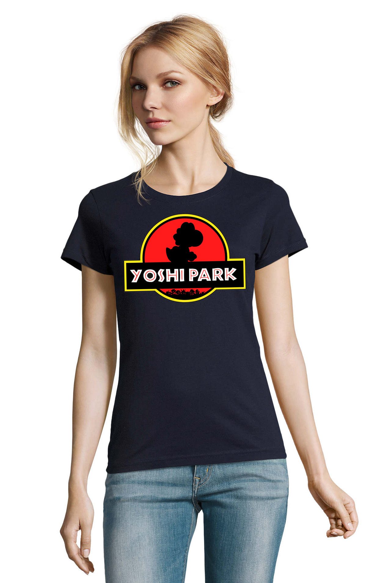 T-Shirt YoshiPark Damen T Shirt Retro Dino Gaming Motiv Freizeit Kultlook Mode