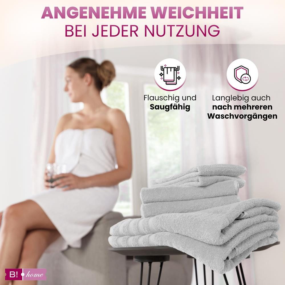 B!HOME Handtücher Set Saunatücher, Duschtücher, Gästehandtücher günstig online kaufen
