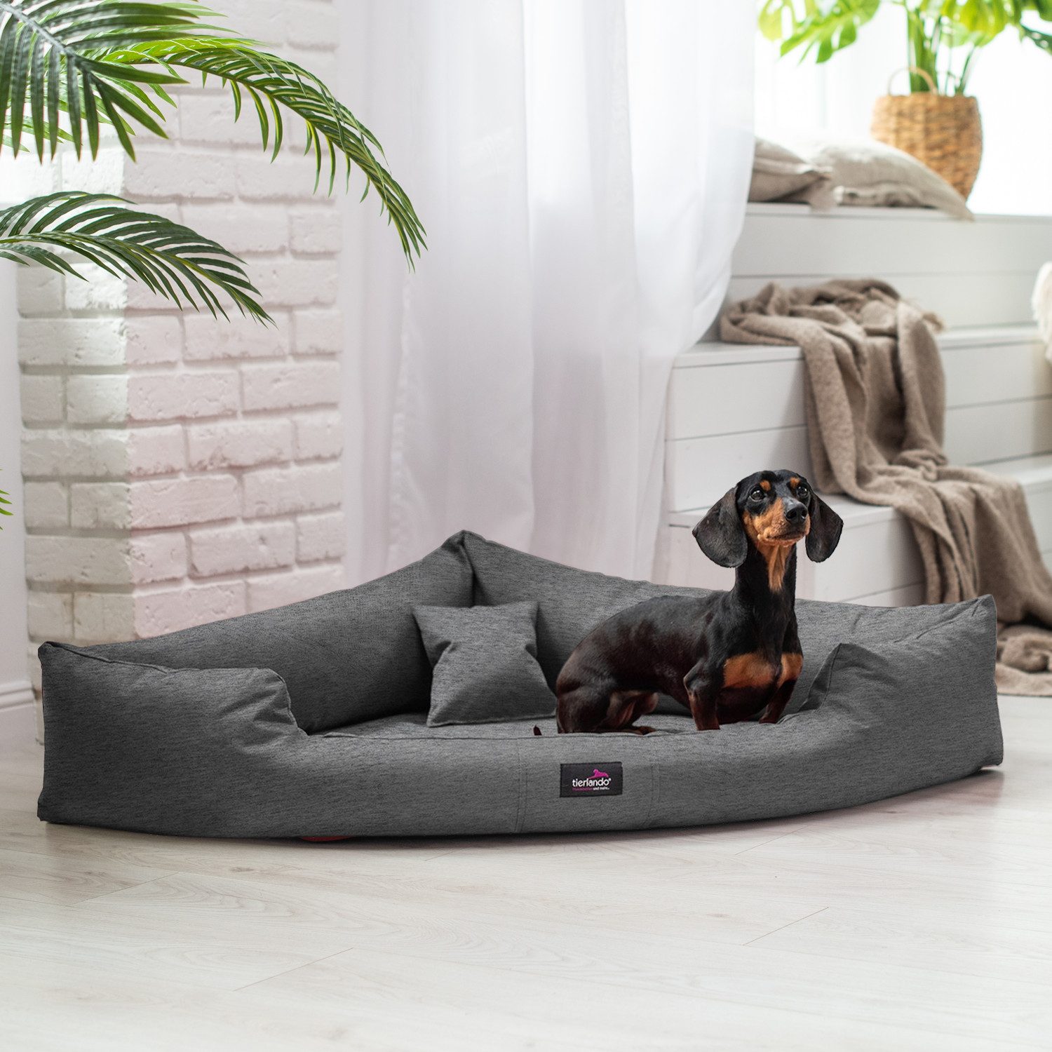 tierlando® Tierbett TRIVIA, Orthopädisches Eckhundebett Polyester günstig online kaufen