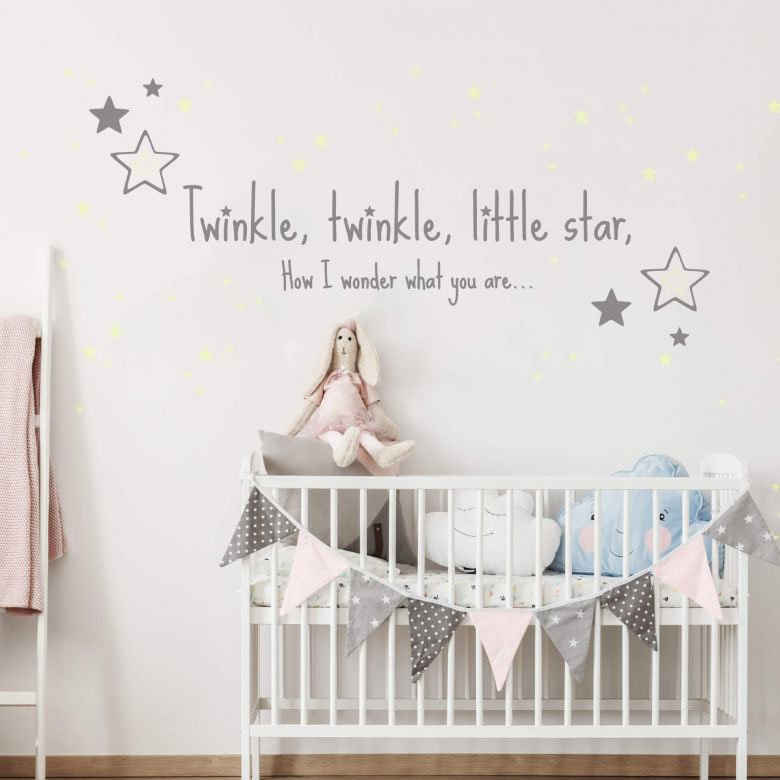 Wall-Art Wandtattoo Twinkle little star Leuchtsterne (1 St), Poster ohne Bilderrahmen