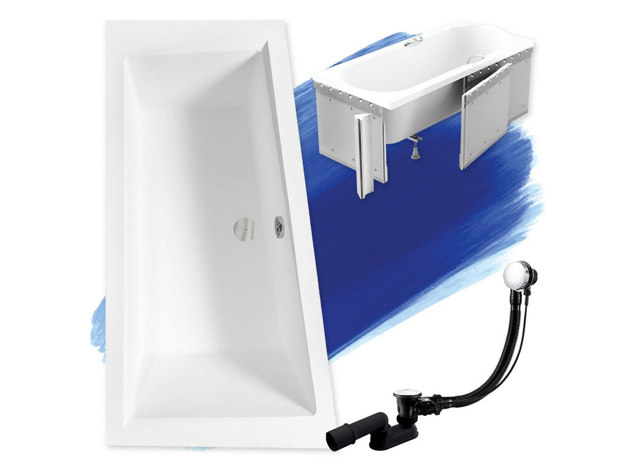 Thumbnail - KOLMAN Badewanne Eckbadewanne Intima Slim 160x90, (Links/Rechts), Ablaufgarnitur & Füße GRATIS