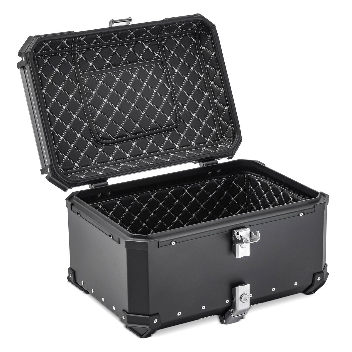 Bagtecs Topcase Motorrad Alu Top Case # XB65 Aluminium Universal 65 Liter schwarz + Zu