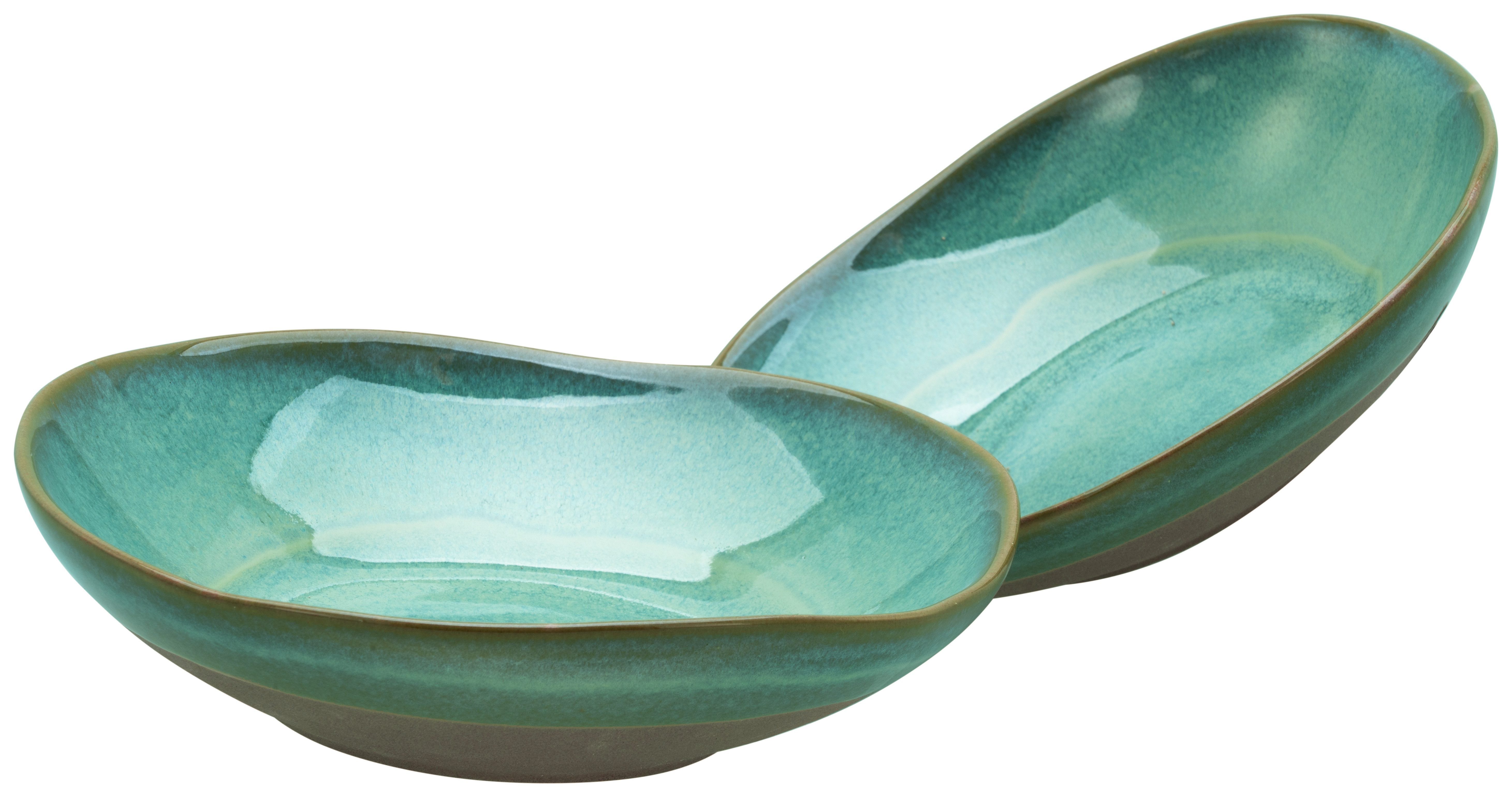CreaTable Schale Basalt Bio, Pasta Bowl 2-tlg, Steinzeug, (Set, 2-tlg), Organische Form, Jedes Teil ein Unikat