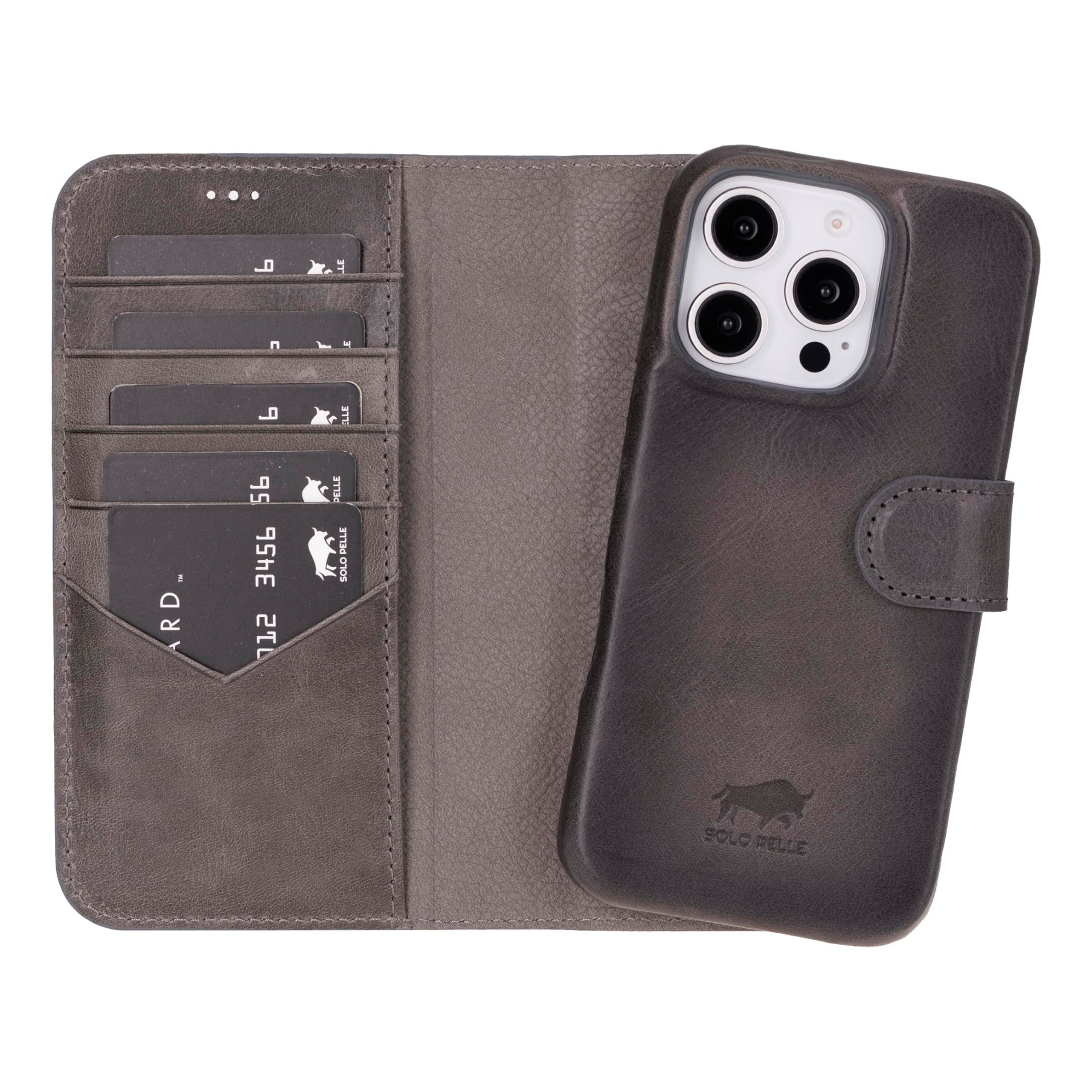 Solo Pelle Smartphonetasche Lederhülle für iPhone 16 Pro 6.3 Zoll inkl. Kartenfächer