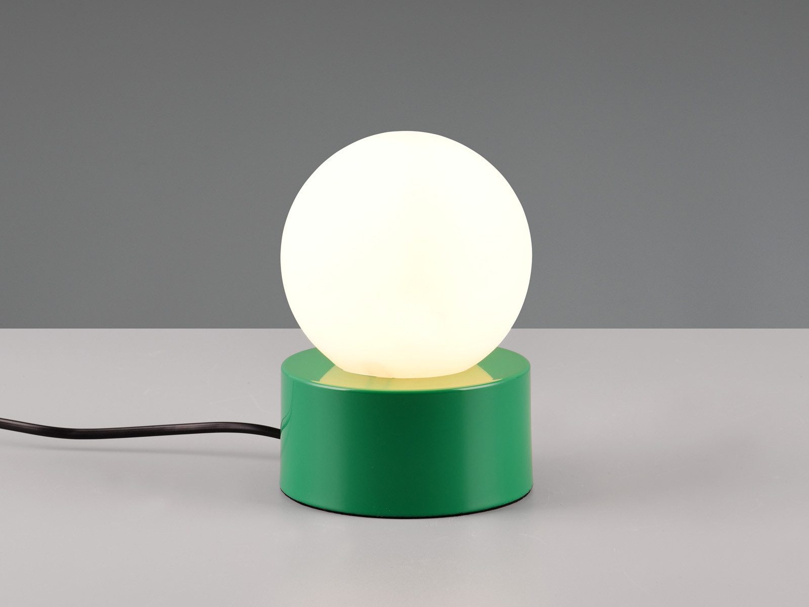 Reality Leuchten LED Nachttischlampe, Mitgeliefertes Leuchtmittel per Berührungsschalter in 3 Stufen dimmbar, LED wechselbar, warmweiß, klein-e Fenster-lampe Grün mit Glaskugel dimmbar für Fensterbank Ø12cm