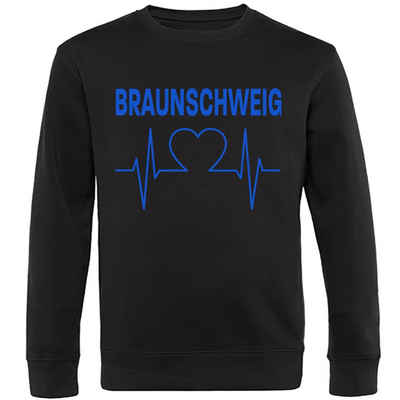 multifanshop Sweatshirt Braunschweig - Herzschlag - Pullover