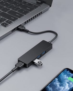 AUKEY USB-Adapter, USB 3.0 Hub 4-in-1 USB A Adapter mit 20CM Kabel