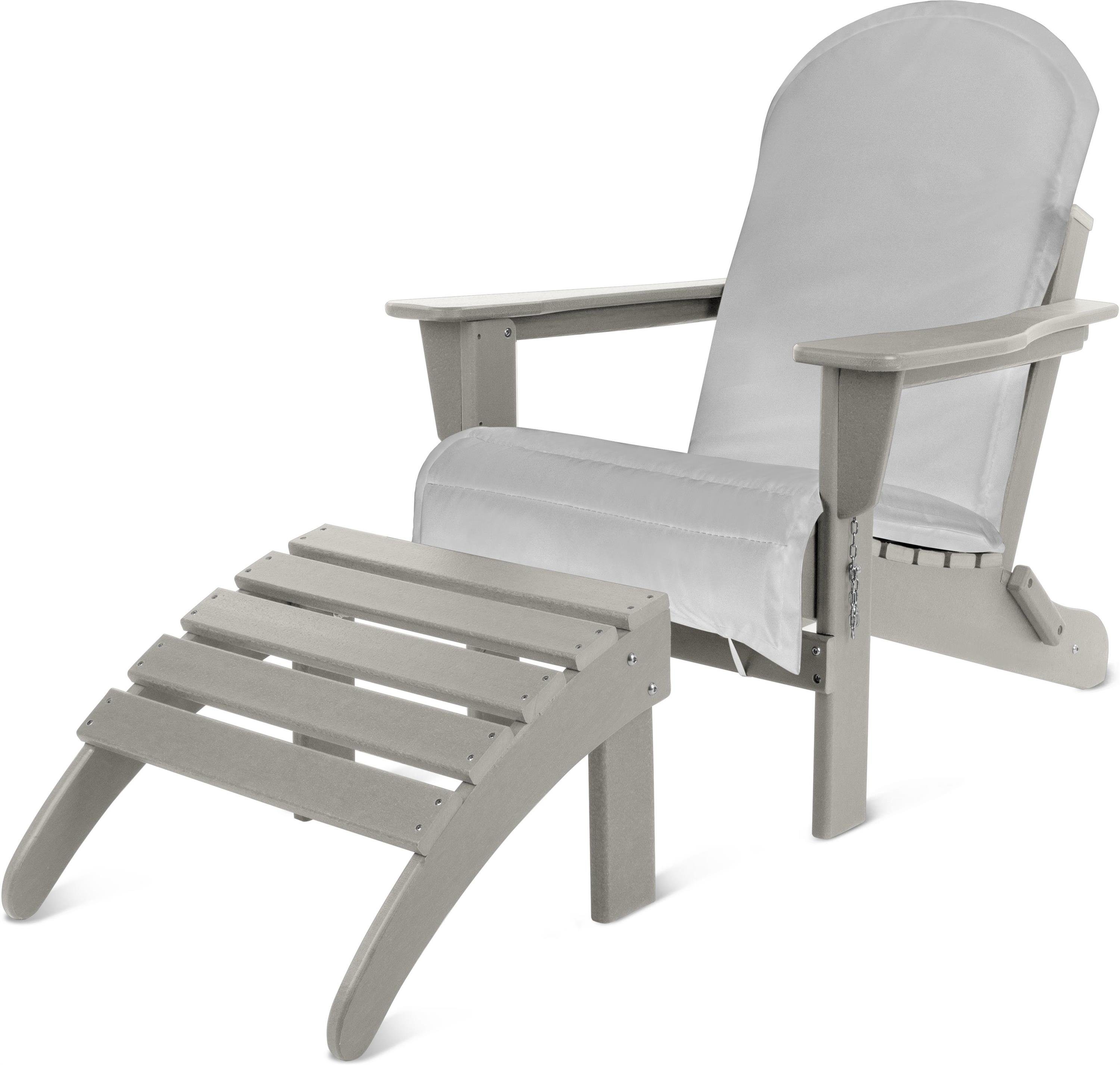 ᐅ Aspero Gartenstuhl Adirondack Gartenstuhl mit Fußstütze und Auflage