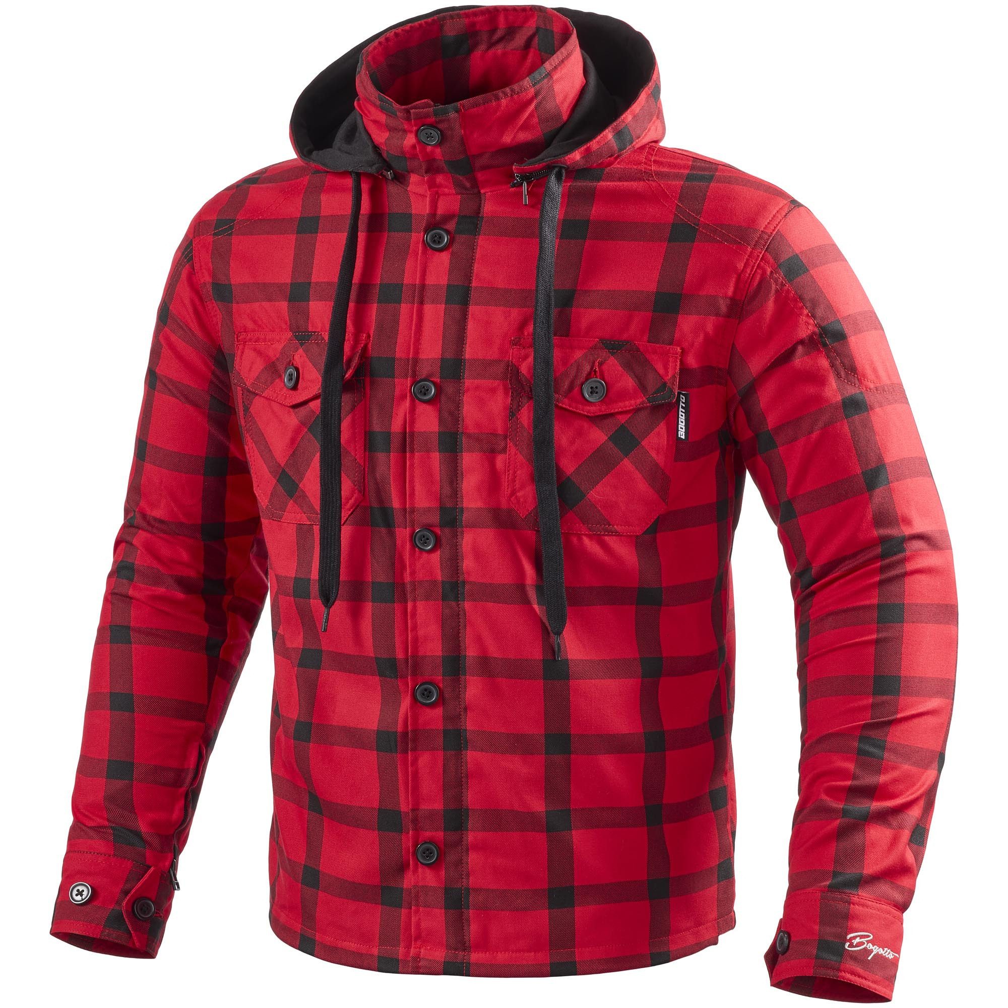 Bogotto Motorradjacke Lumb-R Motorrad Zip Hoodie Rückenprotektor vorbereitet,Ellenbogenprotektoren enthalten,Schul