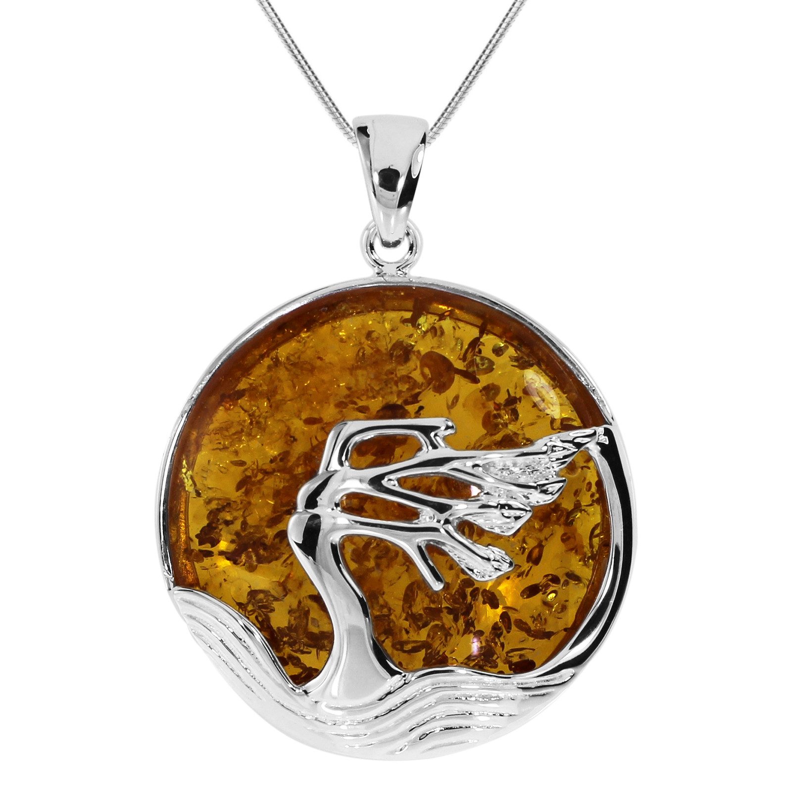 Kette mit Anhänger Ostsee-Schmuck Kette mit Anhänger Windflüchter 36 mm