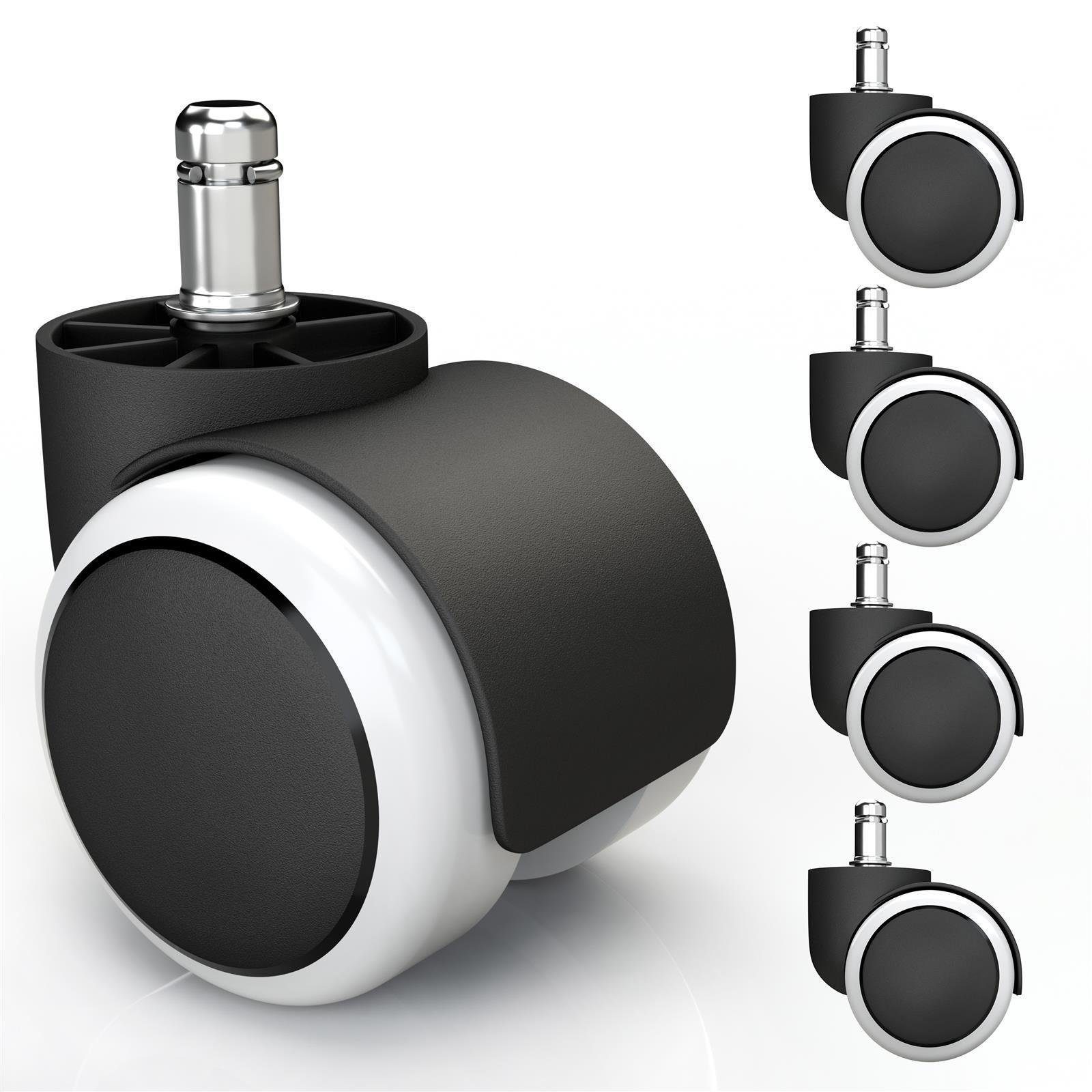 Vendix Stuhlrolle 5x Hartbodenrollen 11mm / 10mm mit PVC Überzug -leise und günstig online kaufen