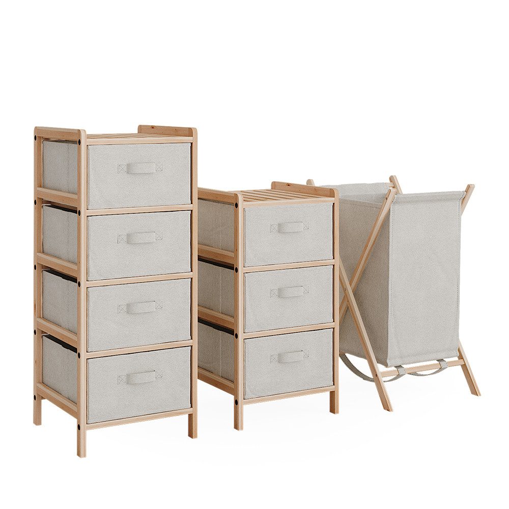 Vicco Badmöbel-Set Bruno, Beige/Holz, 3 Teile günstig online kaufen